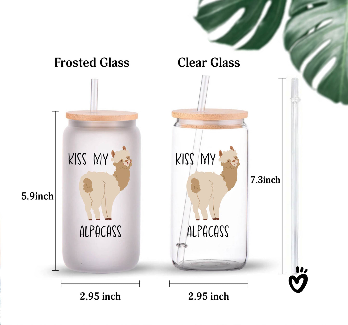 Funny Kiss My Alpacass Glass Tumbler clear and frosted glasses