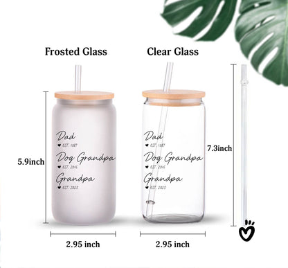 Personalized Grandpa Glass Tumbler - Perfect Gift for New Grandparents