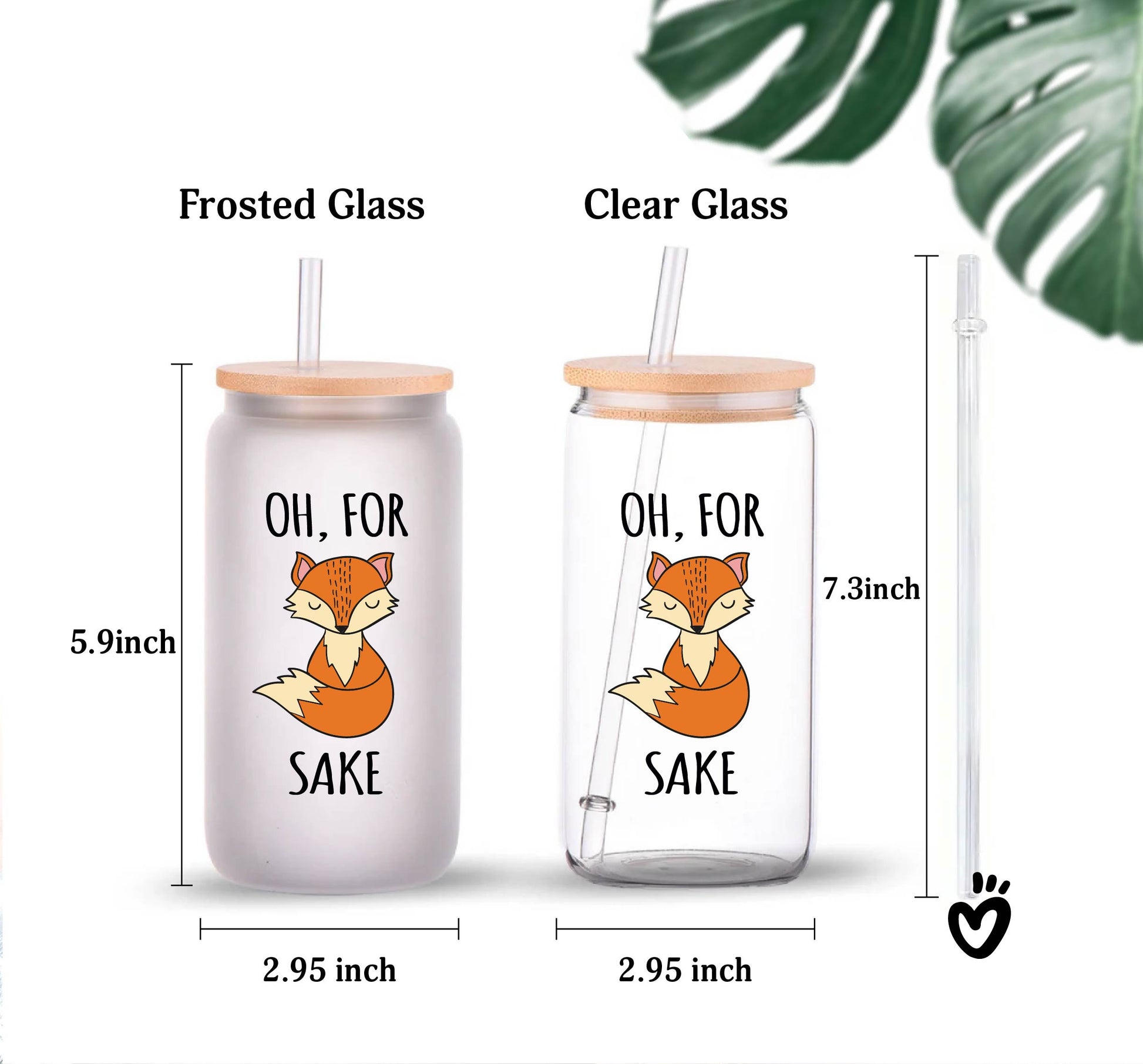 Oh for fox sake Glass Tumbler Clear Frosted Glasses