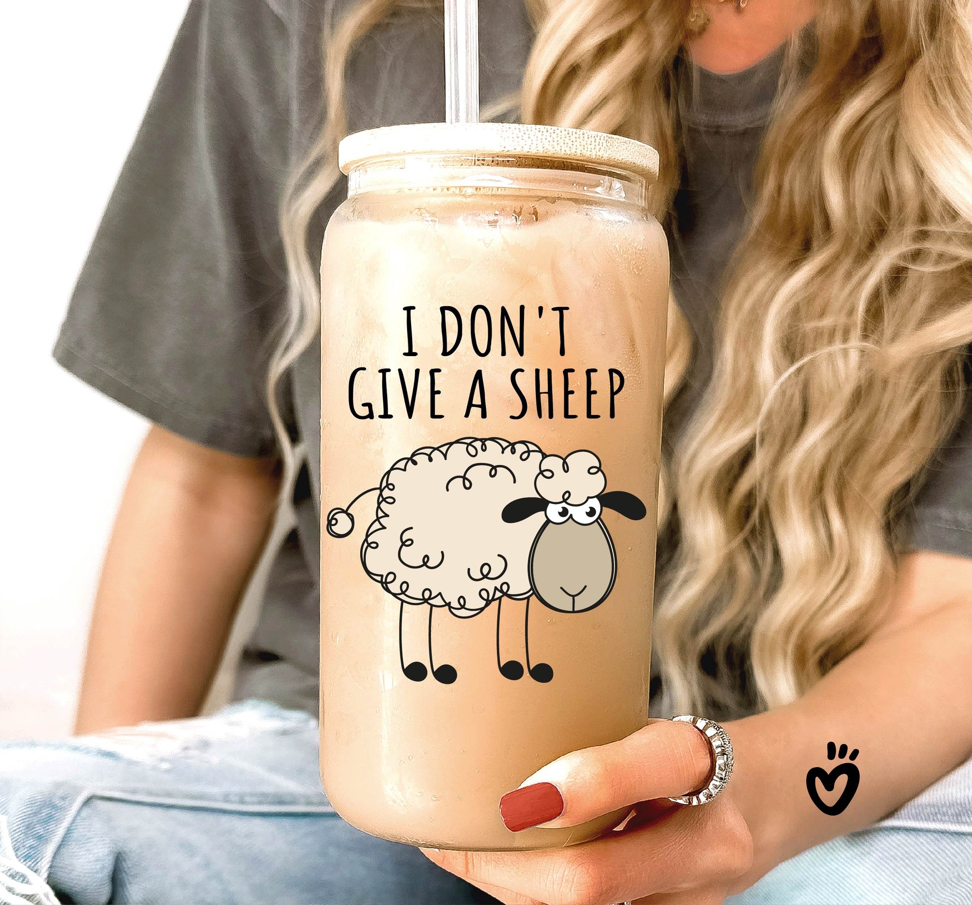 Funny I don't give a sheep Glass Tumbler, Latte Cup, Beer Glass