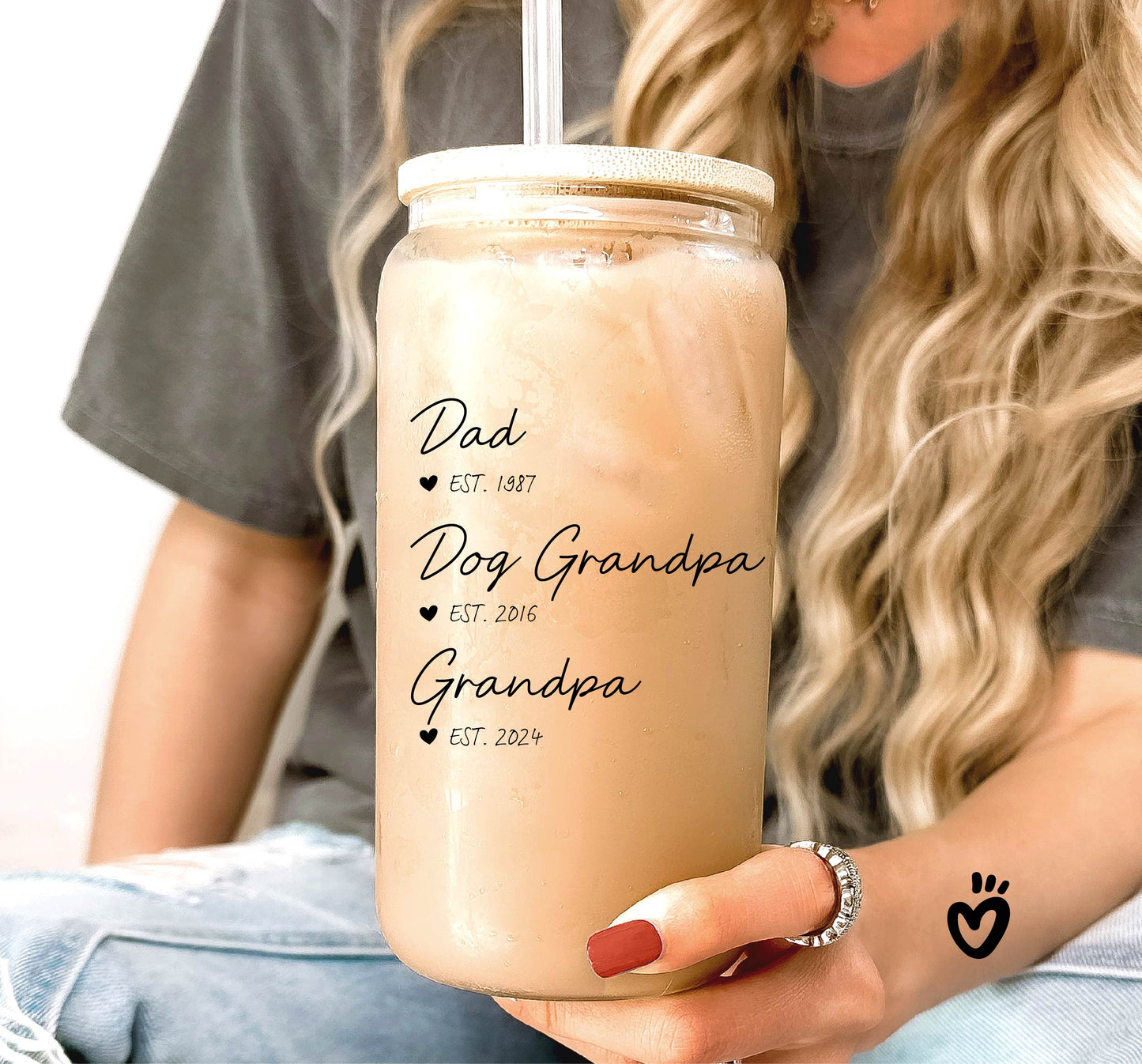 Personalized Grandpa Glass Tumbler - Perfect Gift for New Grandparents