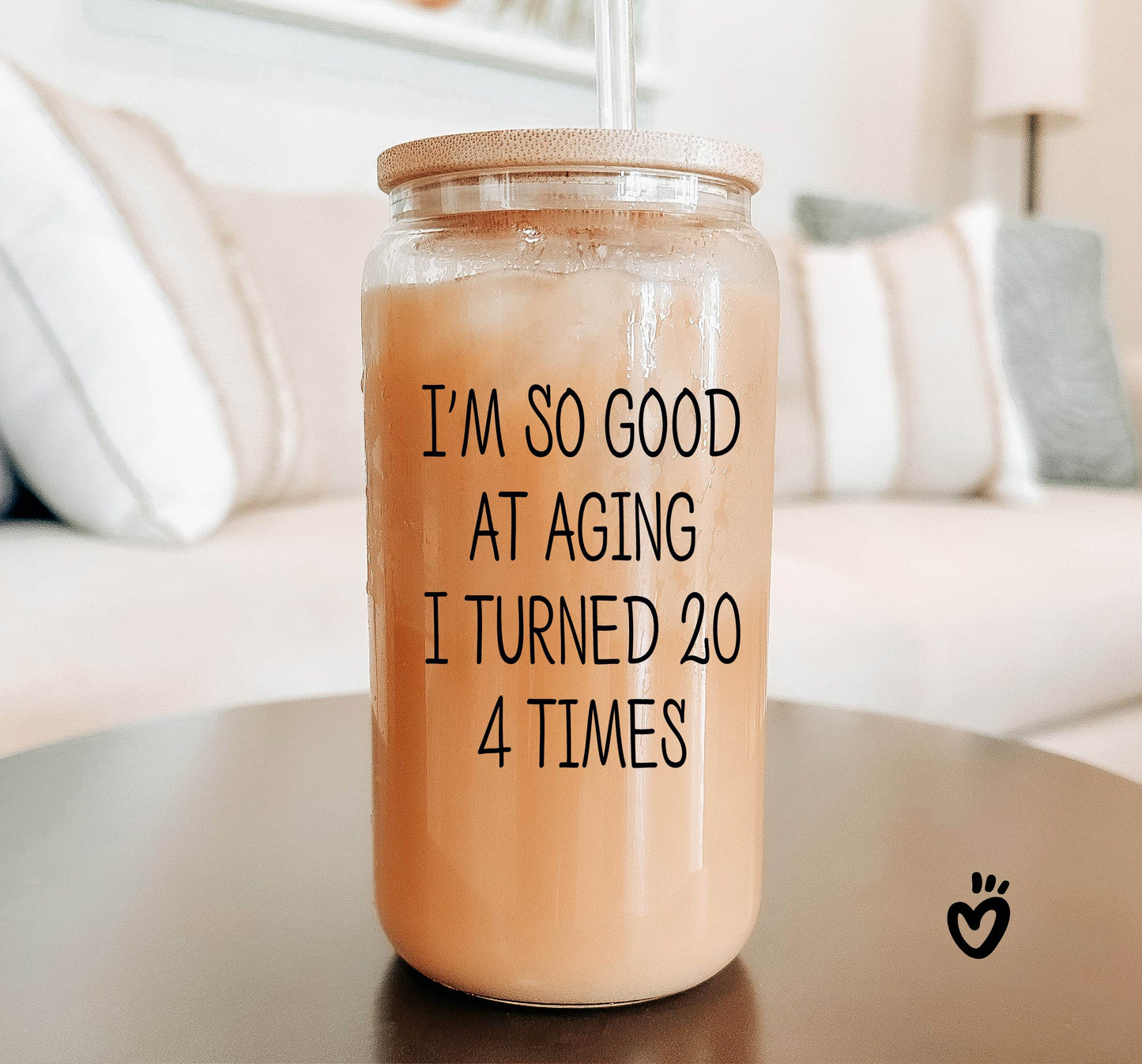 Funny 80th Birthday Glass Tumbler - 'I'm So Good at Aging I Turned 20 4 Times