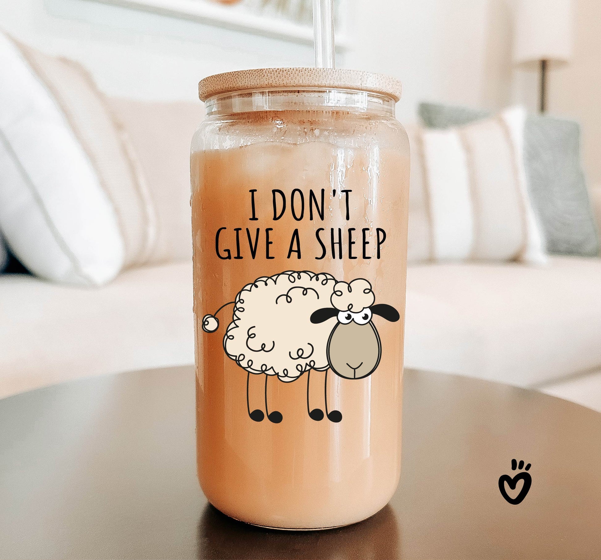 Funny I don't give a sheep Glass Tumbler, Latte Cup, Beer Glass