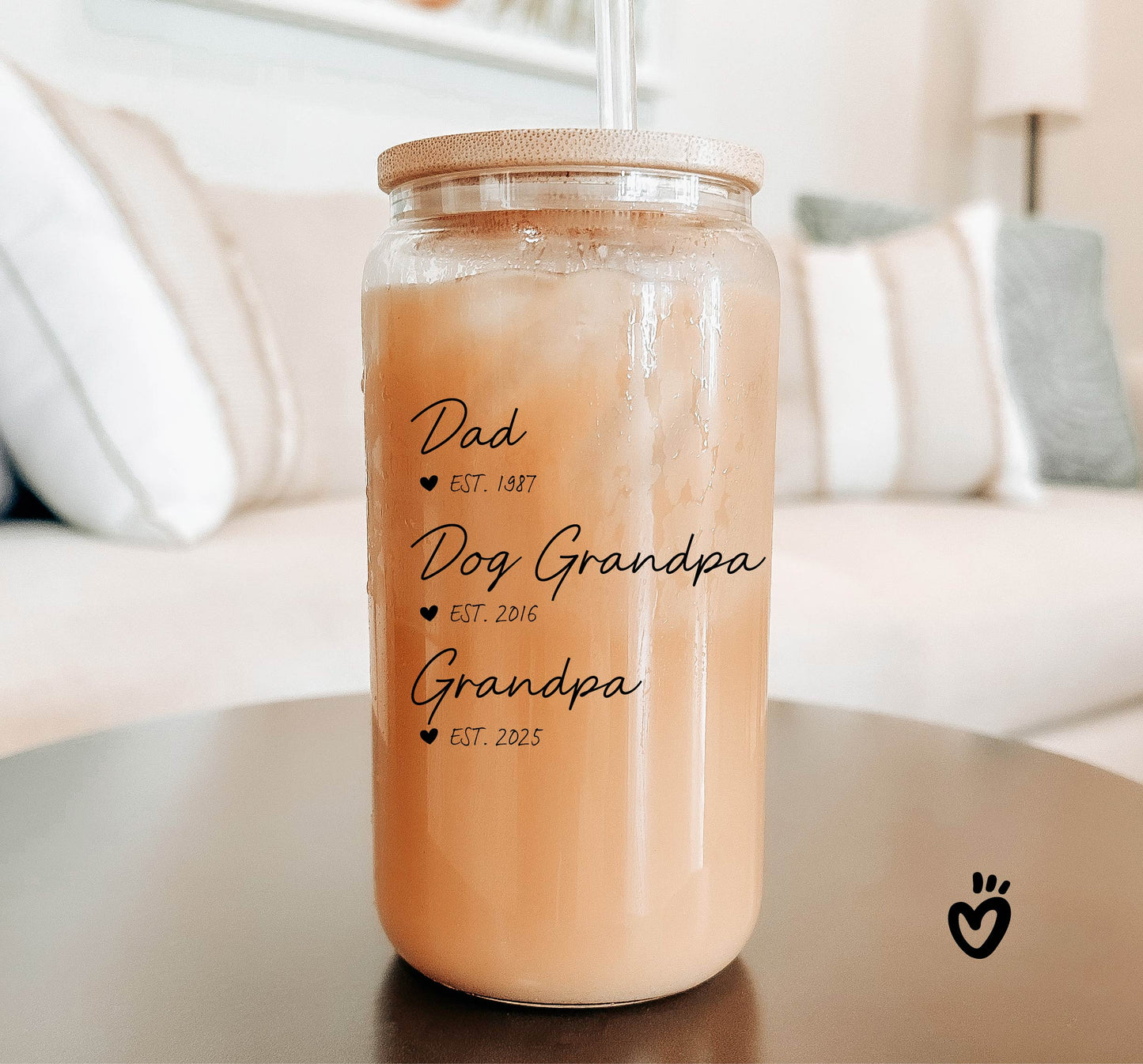 Personalized Grandpa Glass Tumbler - Perfect Gift for New Grandparents