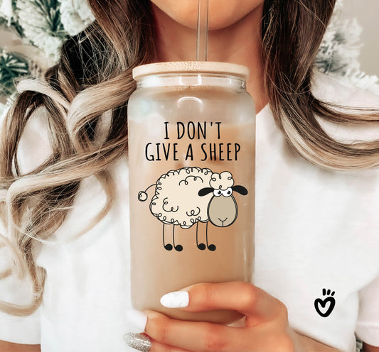 Funny I don&#39;t give a sheep Glass Tumbler, Latte Cup, Beer Glass