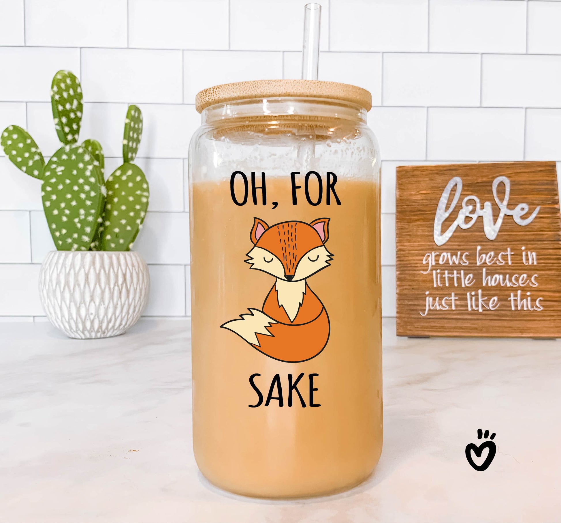 Oh for fox sake Glass Tumbler Latte Cup