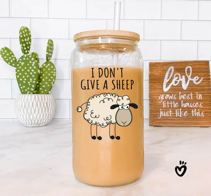 Funny I don't give a sheep Glass Tumbler, Latte Cup, Beer Glass