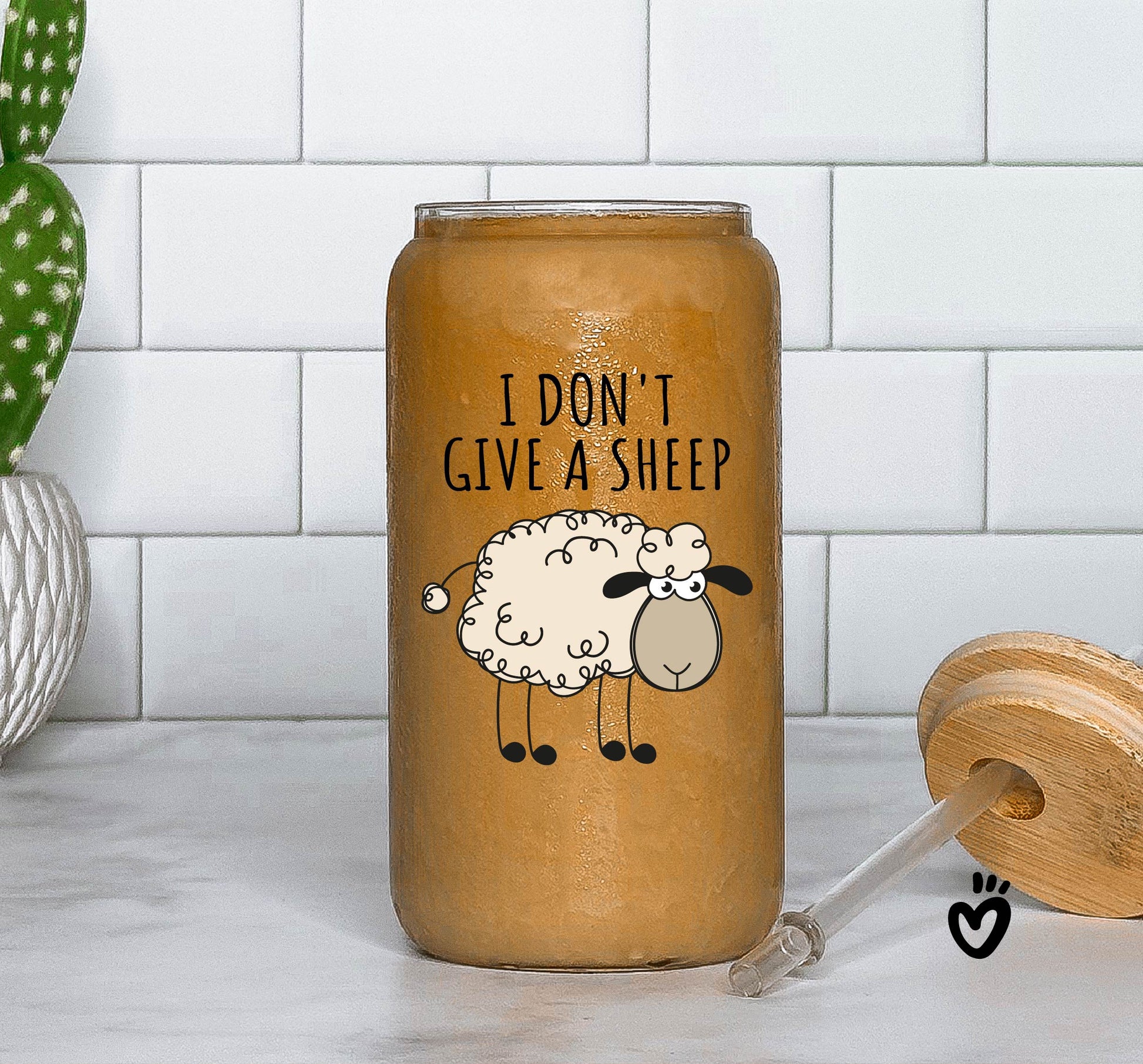 Funny I don't give a sheep Glass Tumbler, Latte Cup, Beer Glass