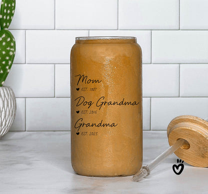 Personalize Promoted Mom to Grandma Iced Coffee Cup, New Grandma Gift, Grandparents Pregnancy Announcement, First Time Grandma, Baby Reveal