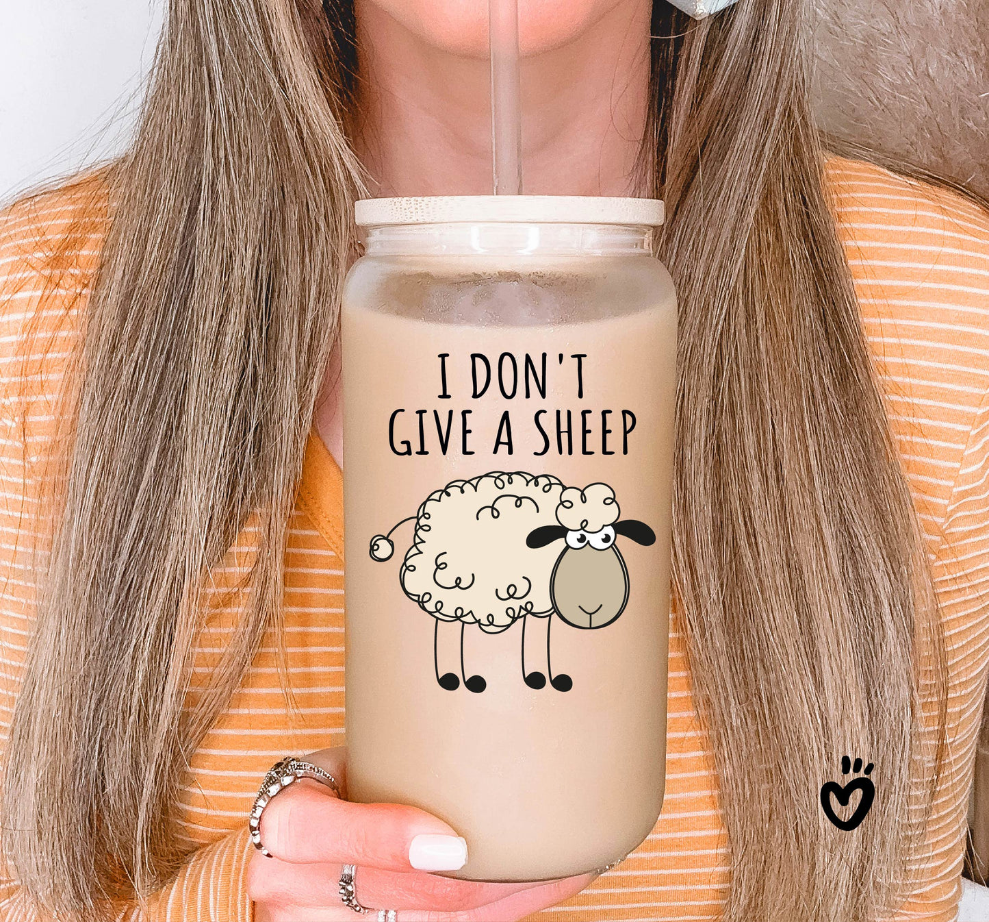 Funny I don't give a sheep Glass Tumbler, Latte Cup, Beer Glass