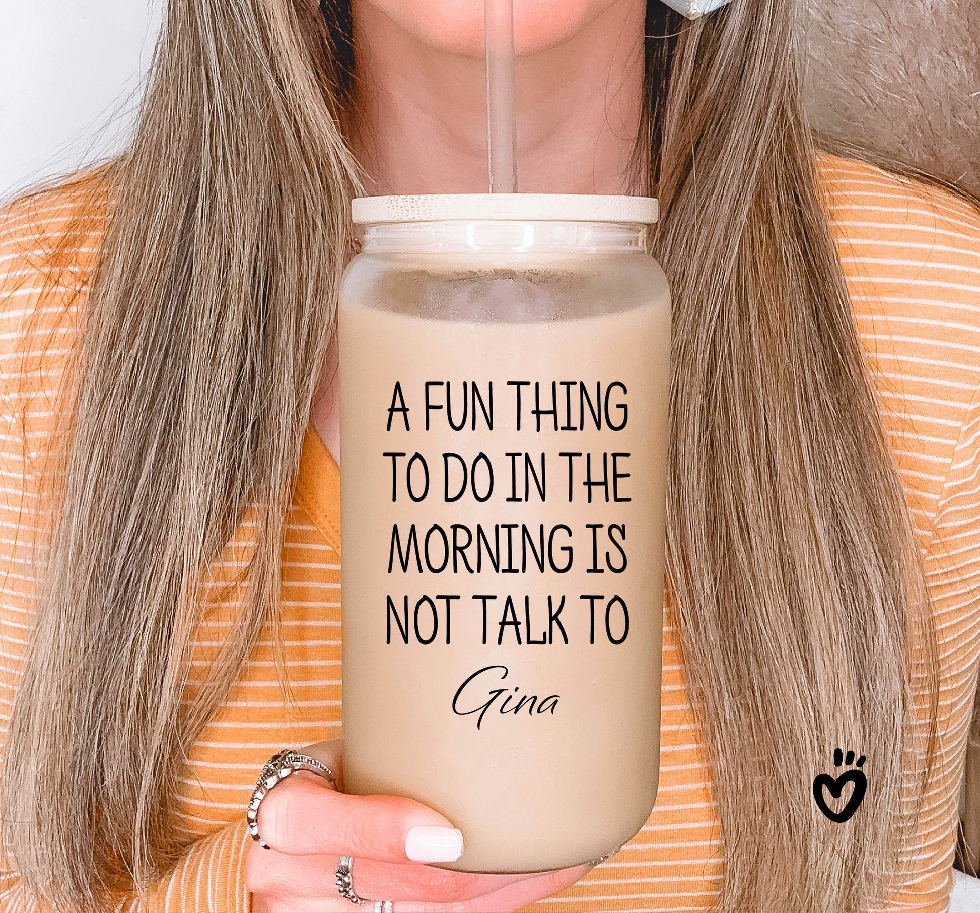 Personalized Glass Tumbler with Funny Morning Quote - A fun thing to do in the morning is not talk to NAME