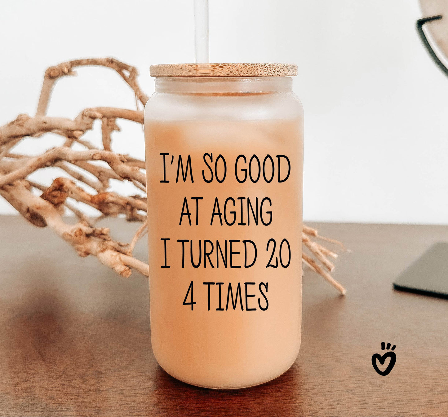 Funny 80th Birthday Glass Tumbler - 'I'm So Good at Aging I Turned 20 4 Times