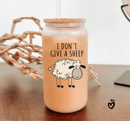 Funny I don't give a sheep Glass Tumbler, Latte Cup, Beer Glass