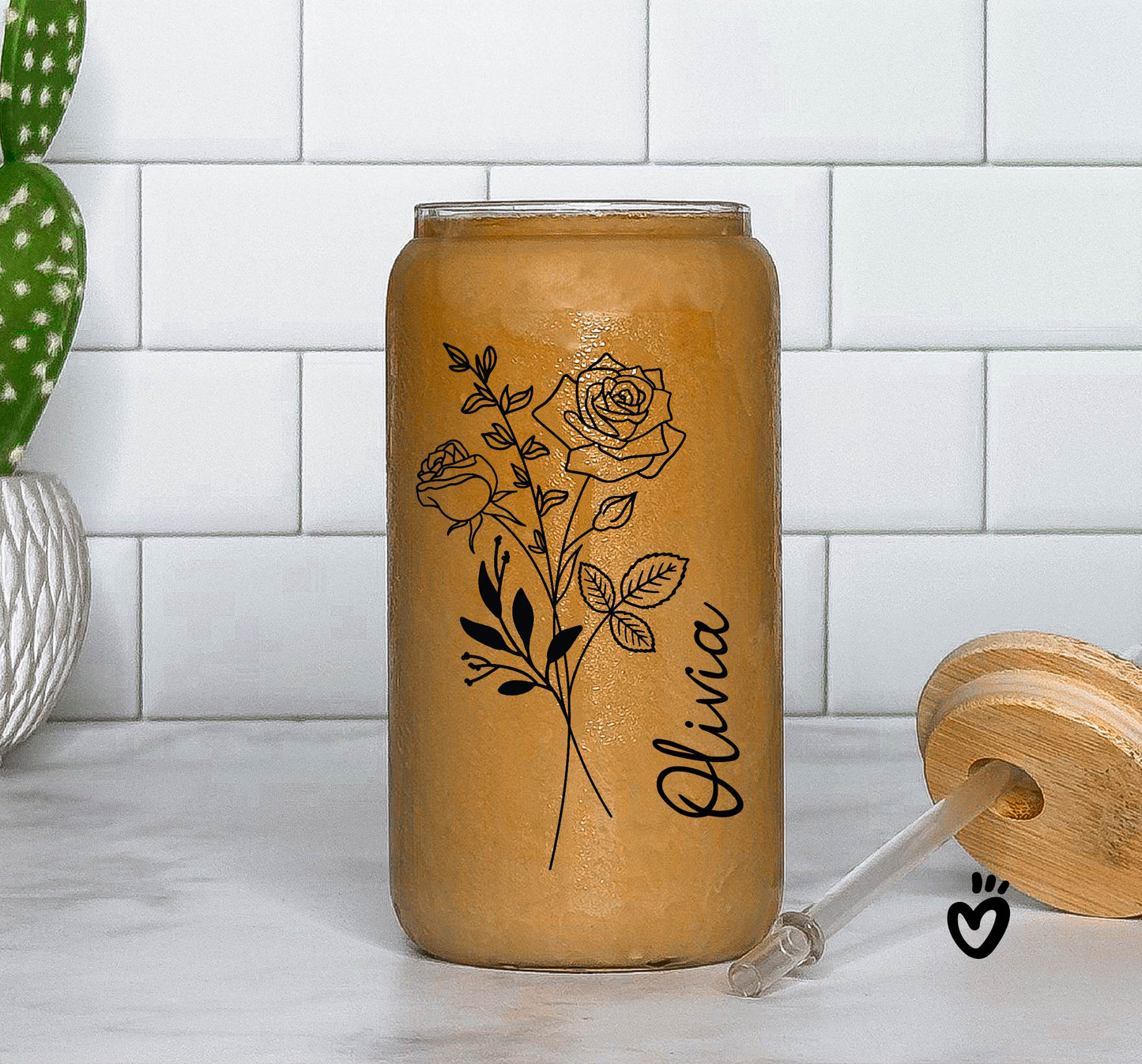 Personalized Birth Flower Tumbler Bridesmaid proposal gift box