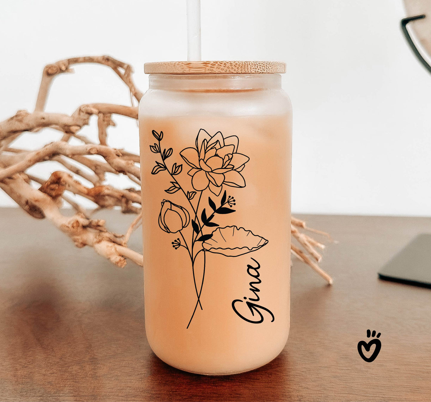 Personalized Birth Flower Tumbler Bridesmaid proposal gift box