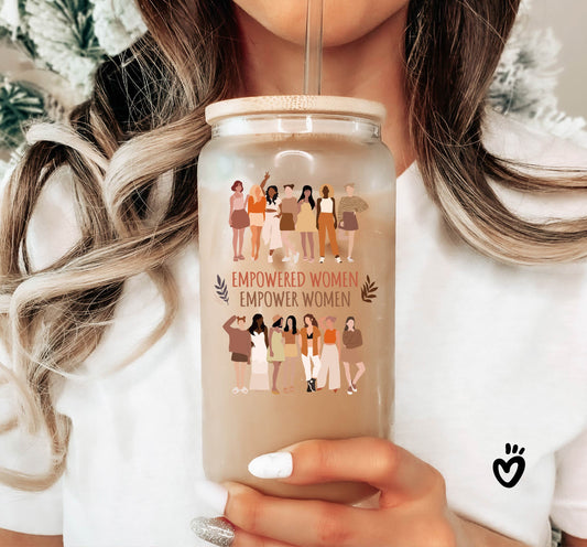 Empowered women empower women Glass Tumbler - Feminist Coworker Inspired Gift Idea