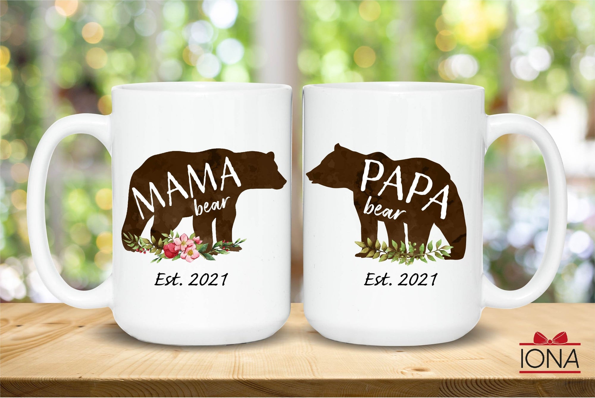 Mama and Papa Bear Mugs - New Parent Coffee Mug - Pregnancy Reveal Cups - Custom Dad Mom Mugs - Baby Shower Mug - New Mama mug, New Papa mug