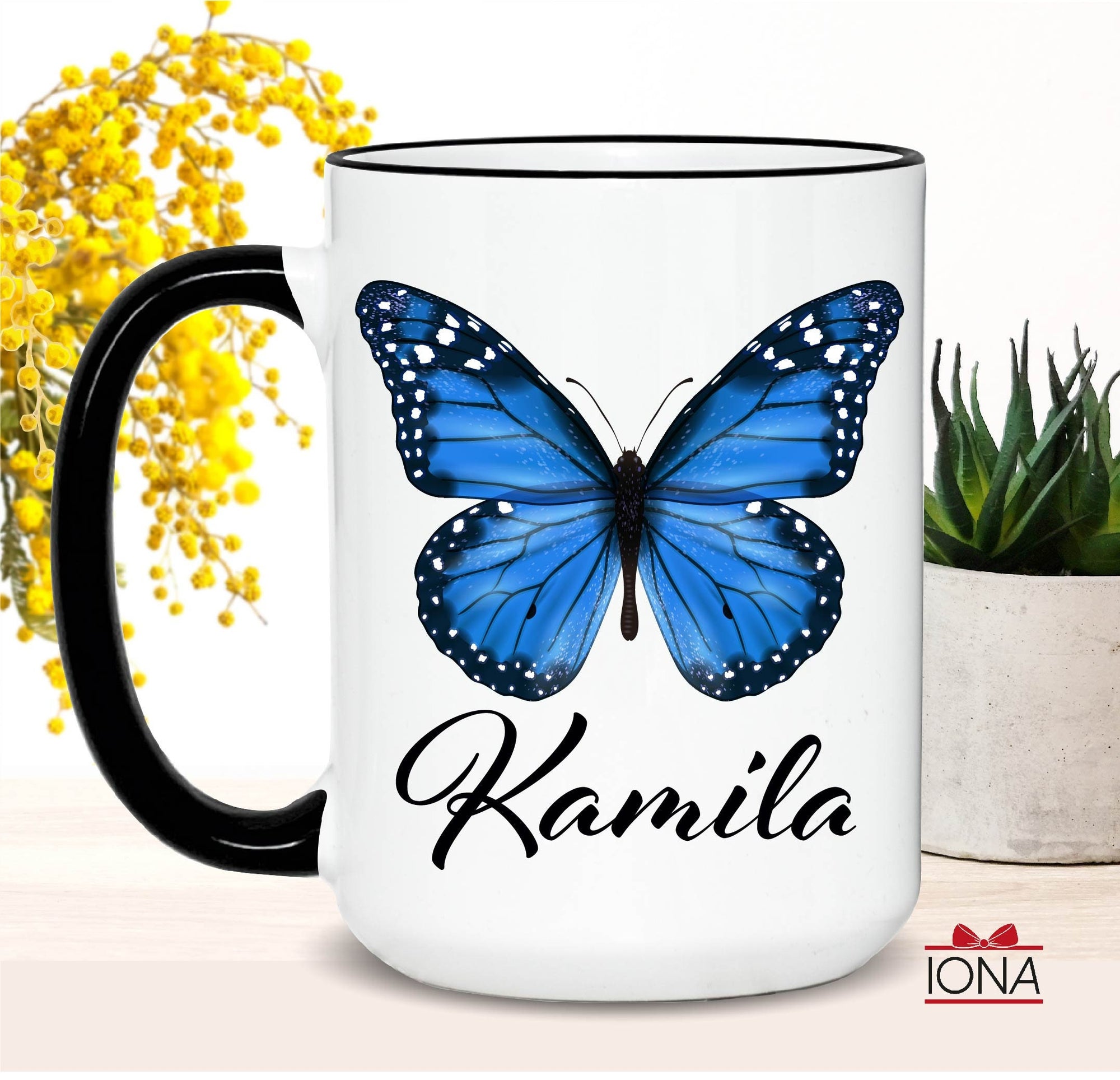 Butterfly Mug Blue, Butterfly Coffee Mug, Butterfly Gifts for Women Unique, Personalized Butterfly Coffee Cup With Name, Butterflies Gift