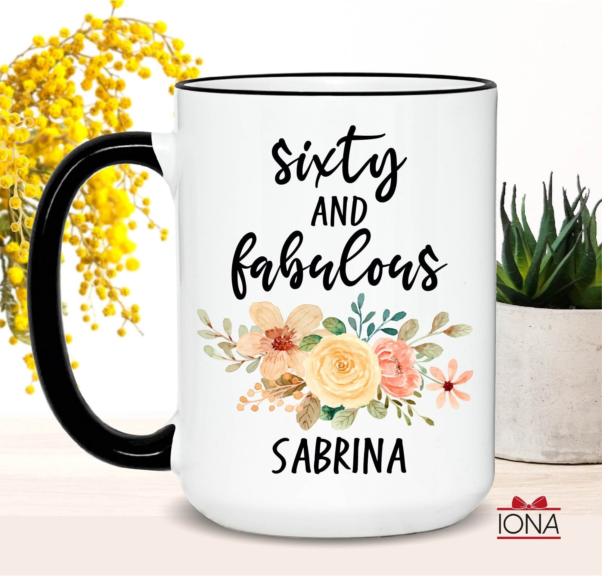 Sixty and Fabulous, 60th Birthday Gift, Personalized 60th Birthday Coffee Mug, Born in 1964, birthday gifts for women ideas 60 years old
