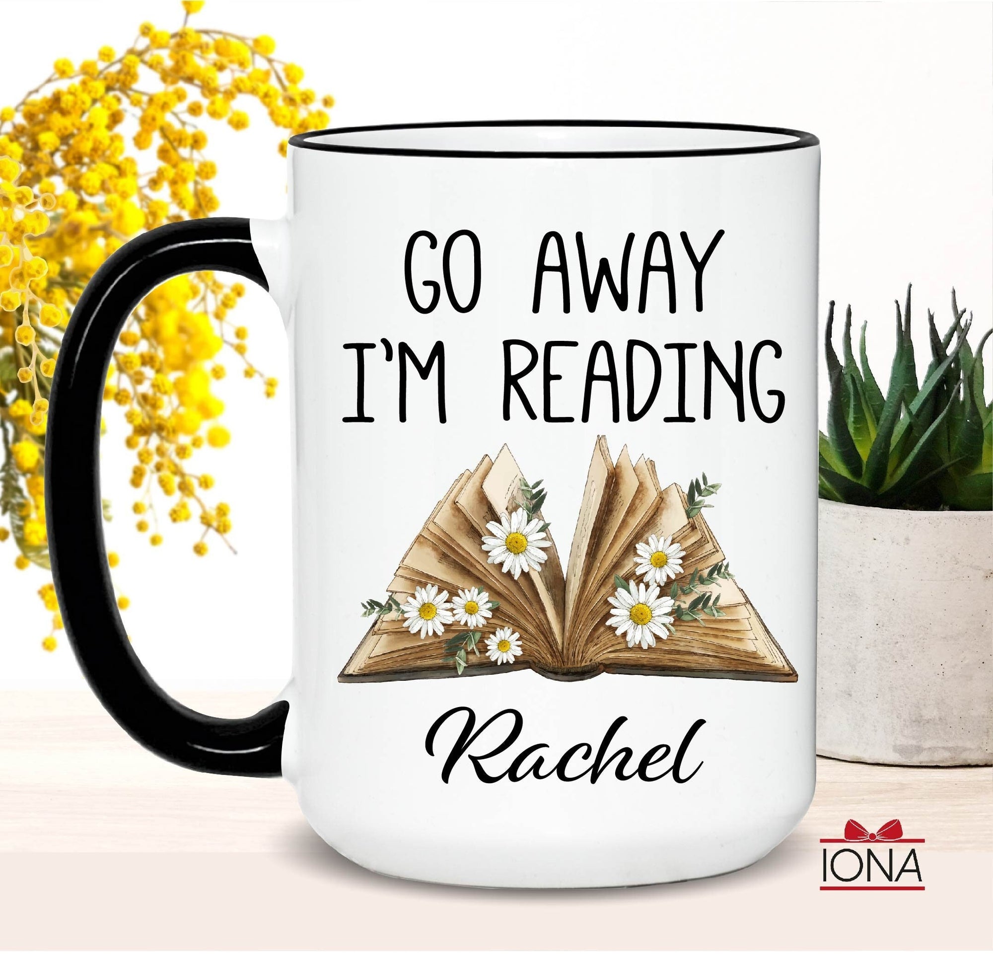 Personalized Reading Mug, Book Lover Gift, Book Mug, Bookish Gifts, go away i'm reading, Book Coffee Mug, Bookworm Gifts, gift for women