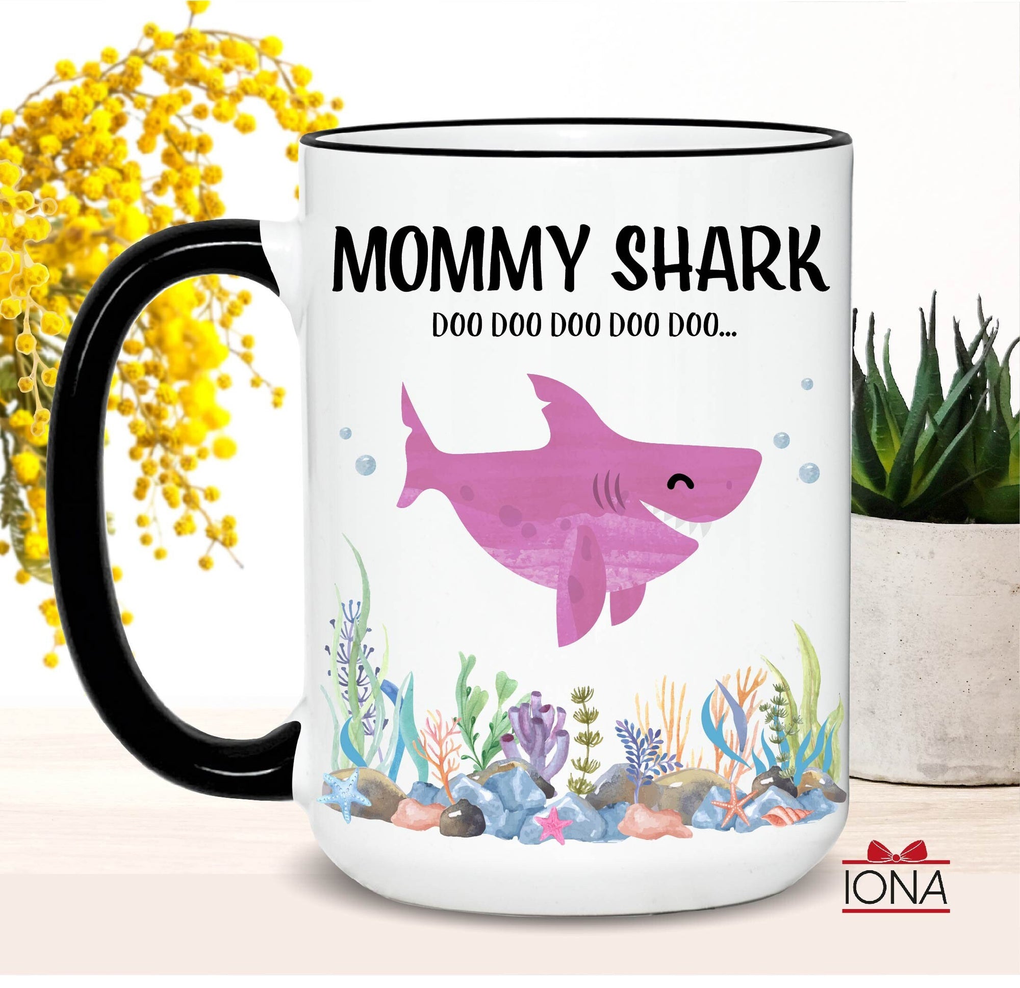 Funny Mommy Shark Coffee Mug, Mommy Mothers Day Gift, Mommy Tea Cup, Mommy Birthday Gift, Christmas Mug for Mommy, Shark Family Gift