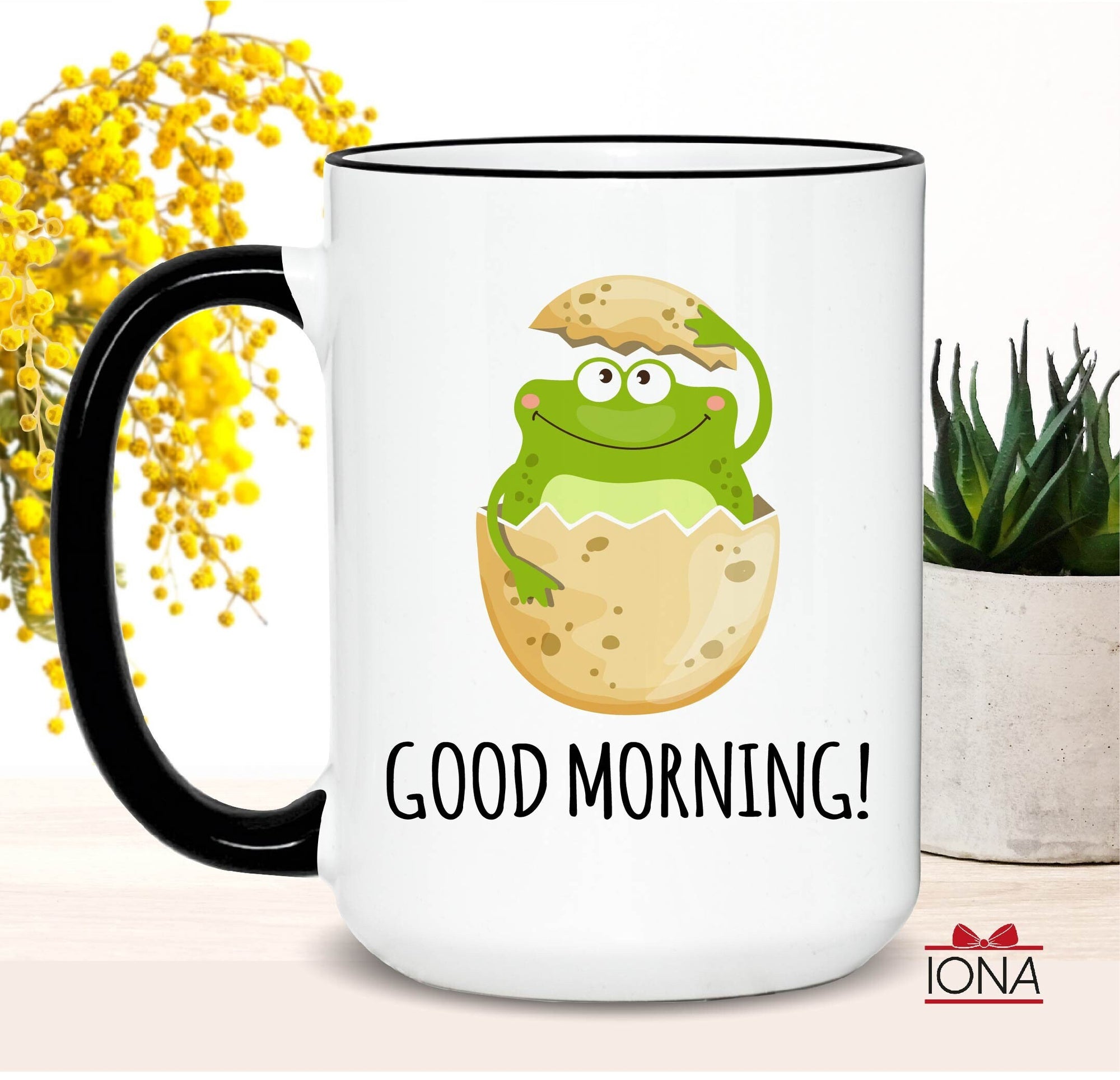 Funny Morning Cup, Gift for Women, Frog in egg Good Morning Mug, Birthday Gag Present, Funny Mugs, Sarcastic Gift, Mom Mug, Dad Gift