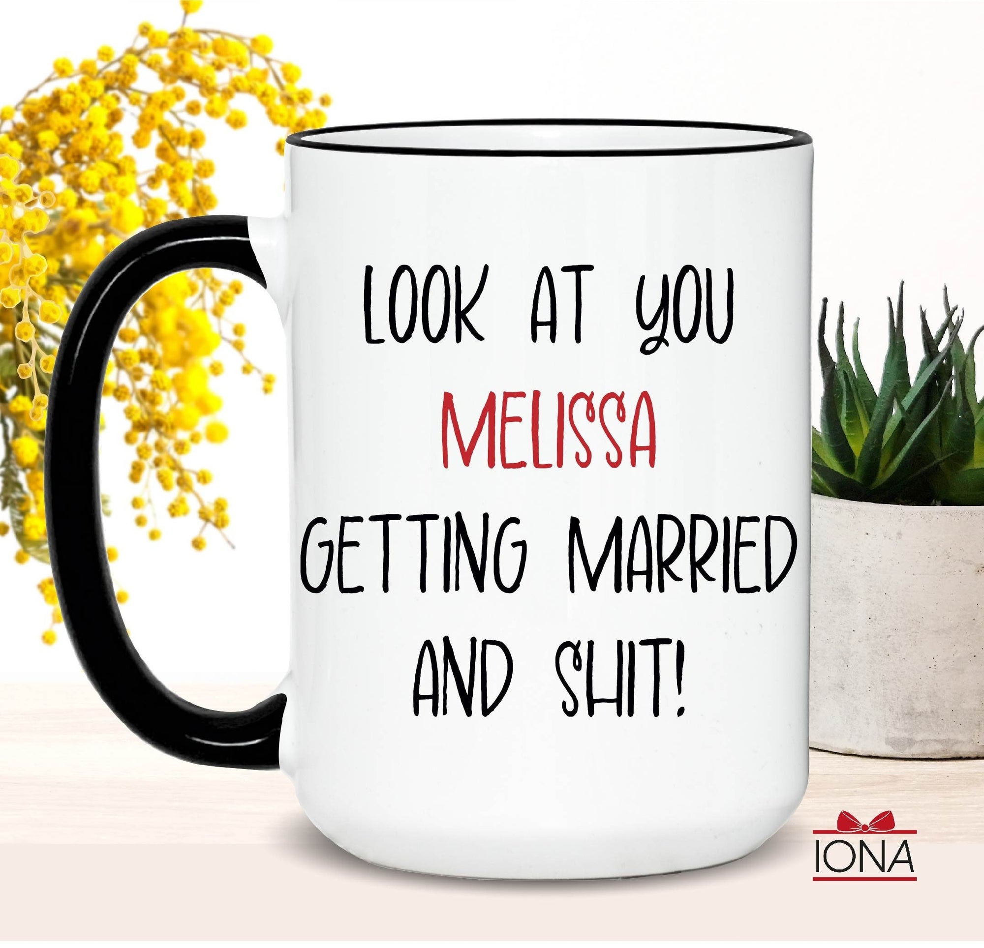 Look at you getting married Coffee Mug, Personalized Married Gift, bridal shower present, gift for bride, engagement, wedding best friend