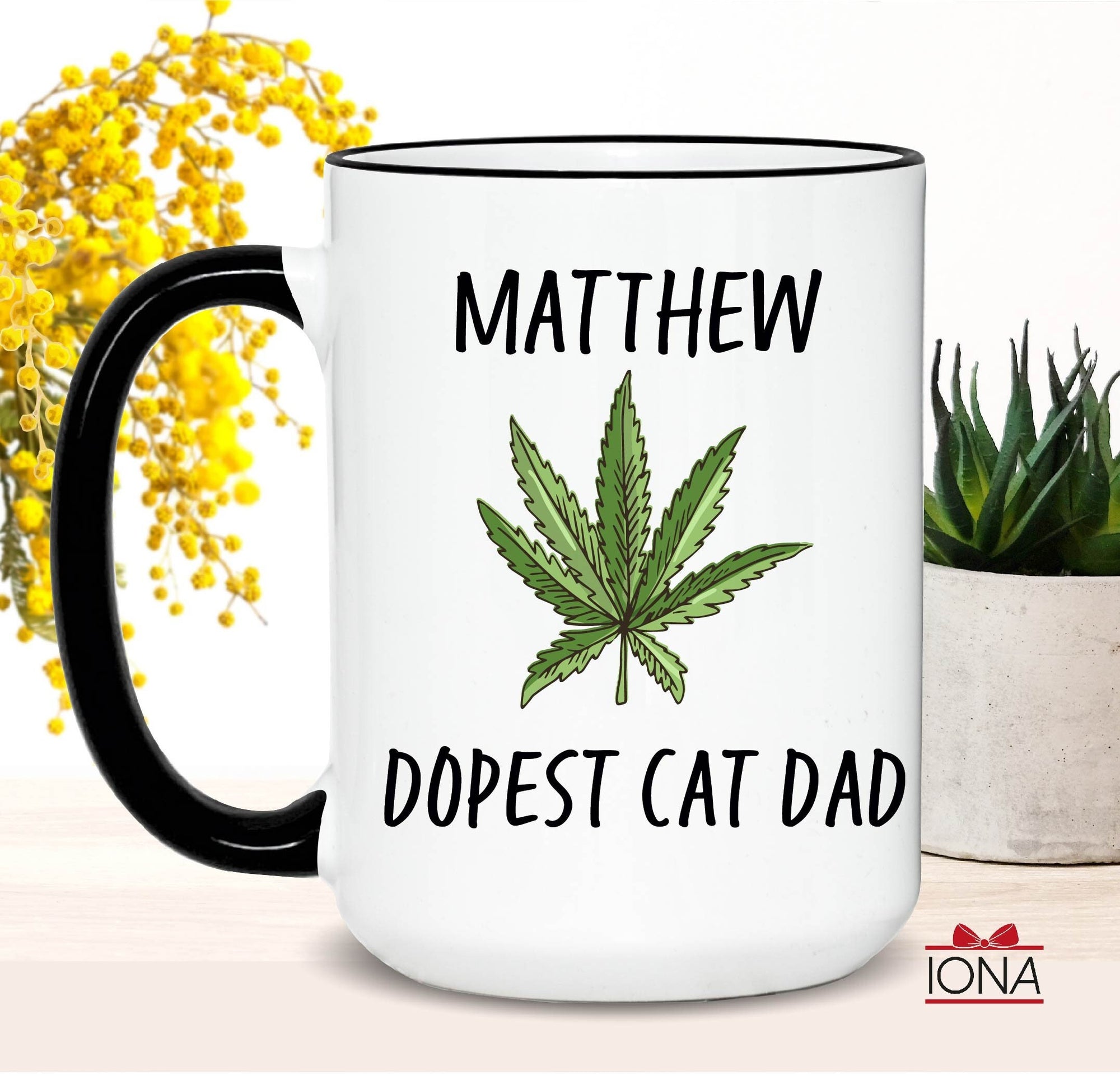 Dopest Cat Dad Coffee Mug, Personalized Cat Dad Birthday Gift, Funny Birthday Gift for Cat Dad , Cat Dad Tea Cup, Best Fucking Cat Dad Ever