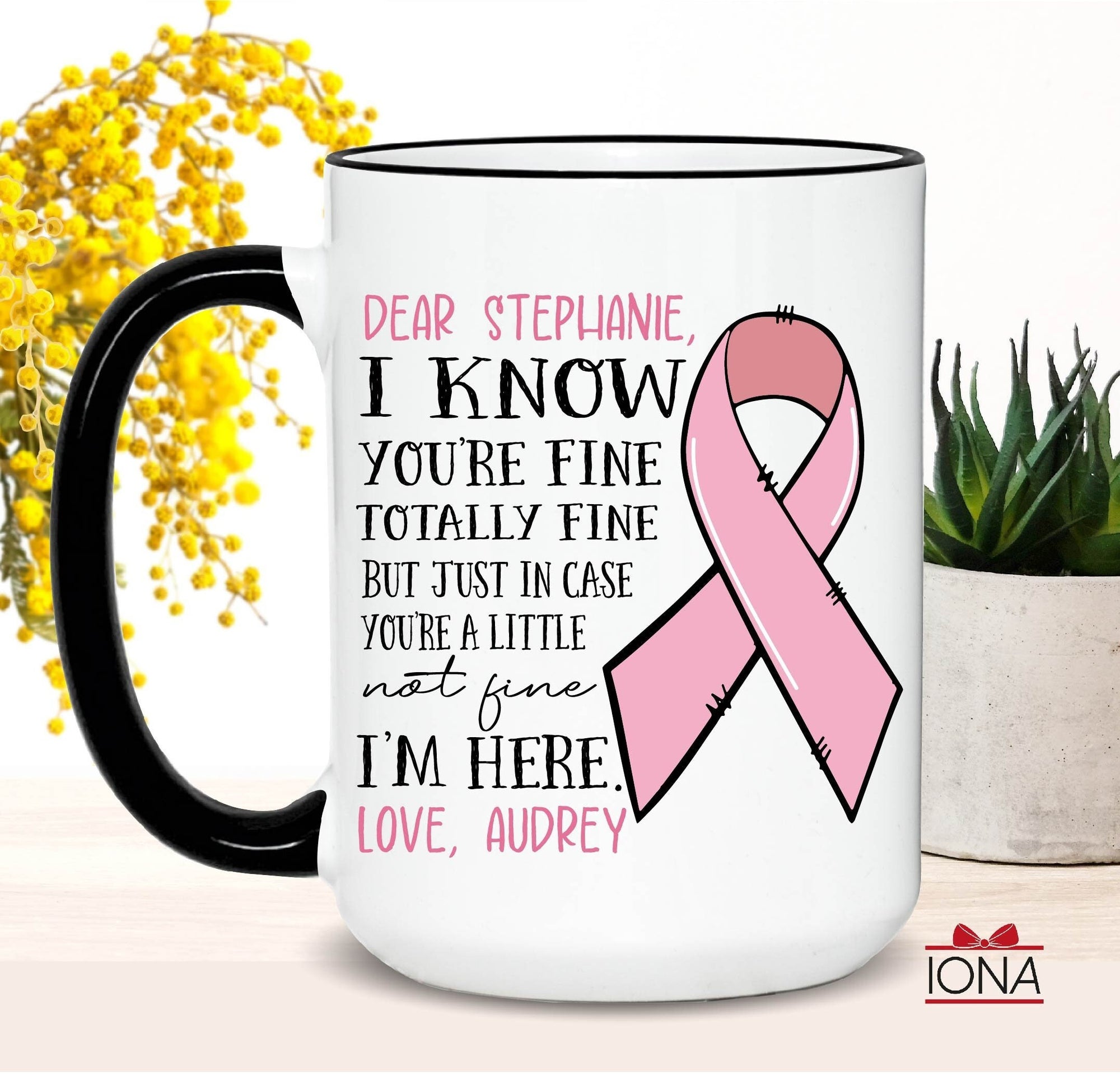 Personalized Cancer Support Gift, Breast Cancer Awareness, Cancer Encouragement Gift, Warrior Gift, Cancer Fighter Gift, Cancer Survivor Mug