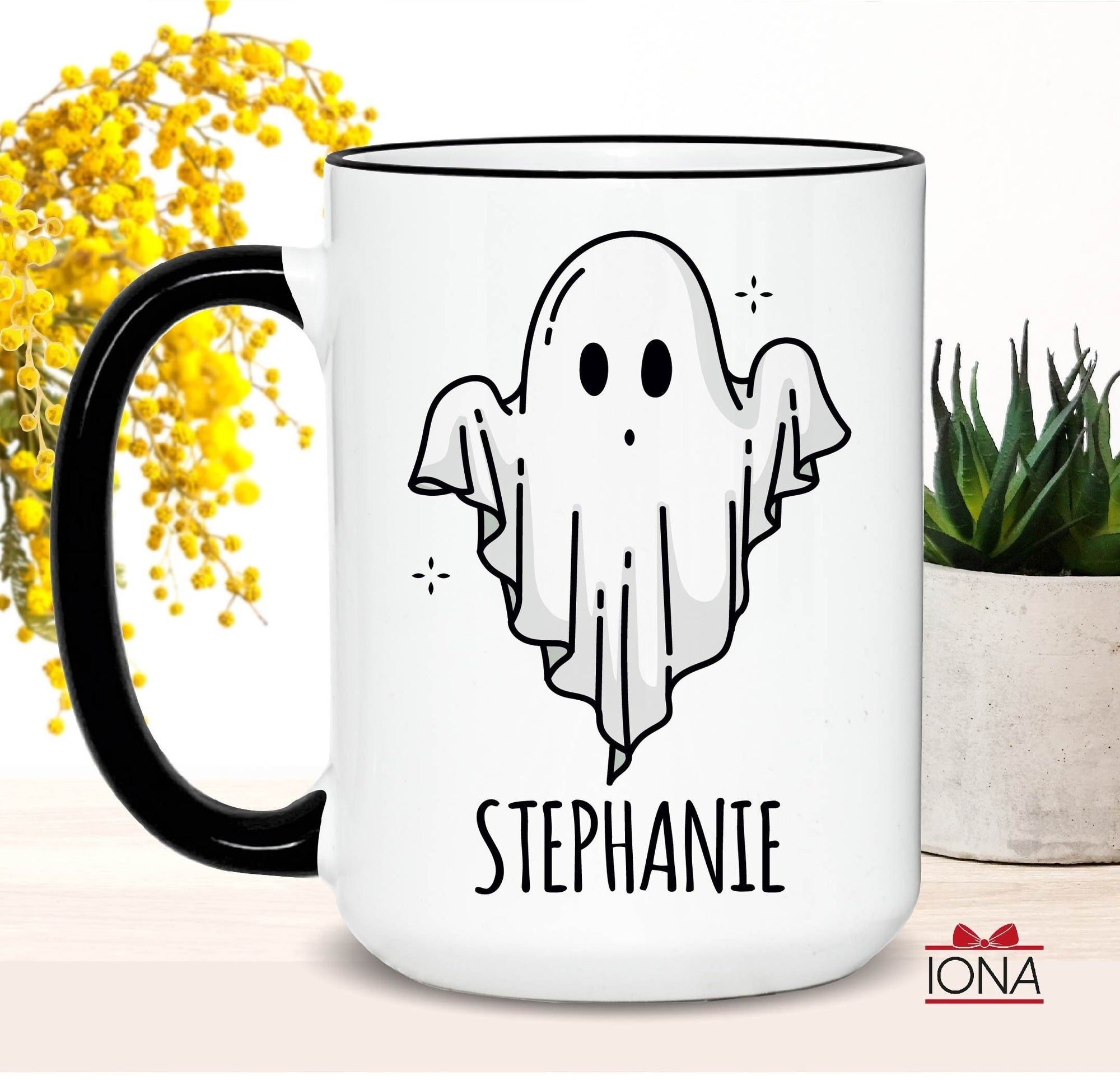 Halloween Ghost Gifts, Personalized Ghost Coffee Mug, Custom Black Halloween Mug, Little Haunt ,Fall Coffee Mug, Spooky Love, Cocoa Cup