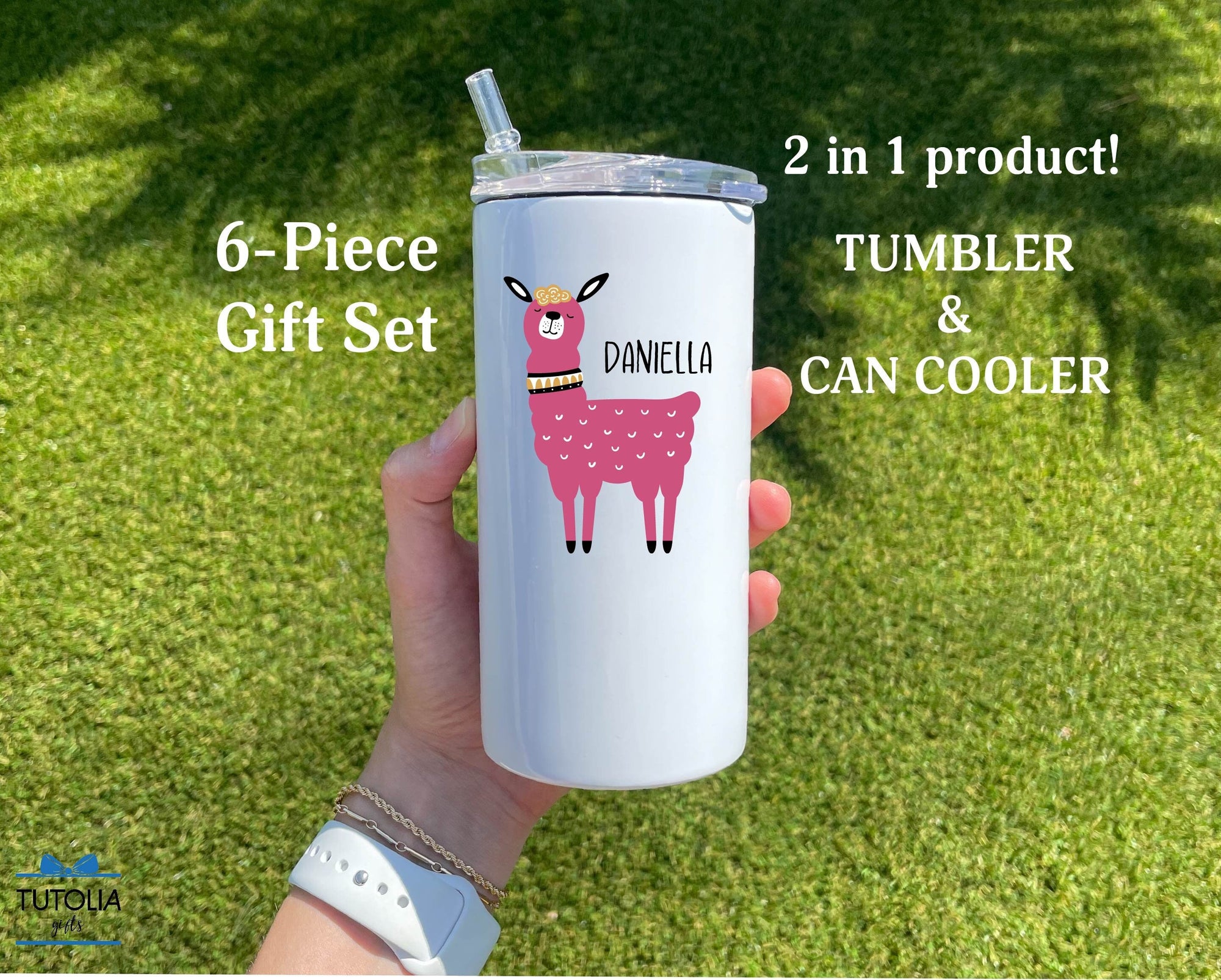Personalized Lama Name Tumbler for Women & Girls, Custom Name 12 oz duozie, Name Can Cooler Lama lover gifts, Tumbler With Name, Christmas