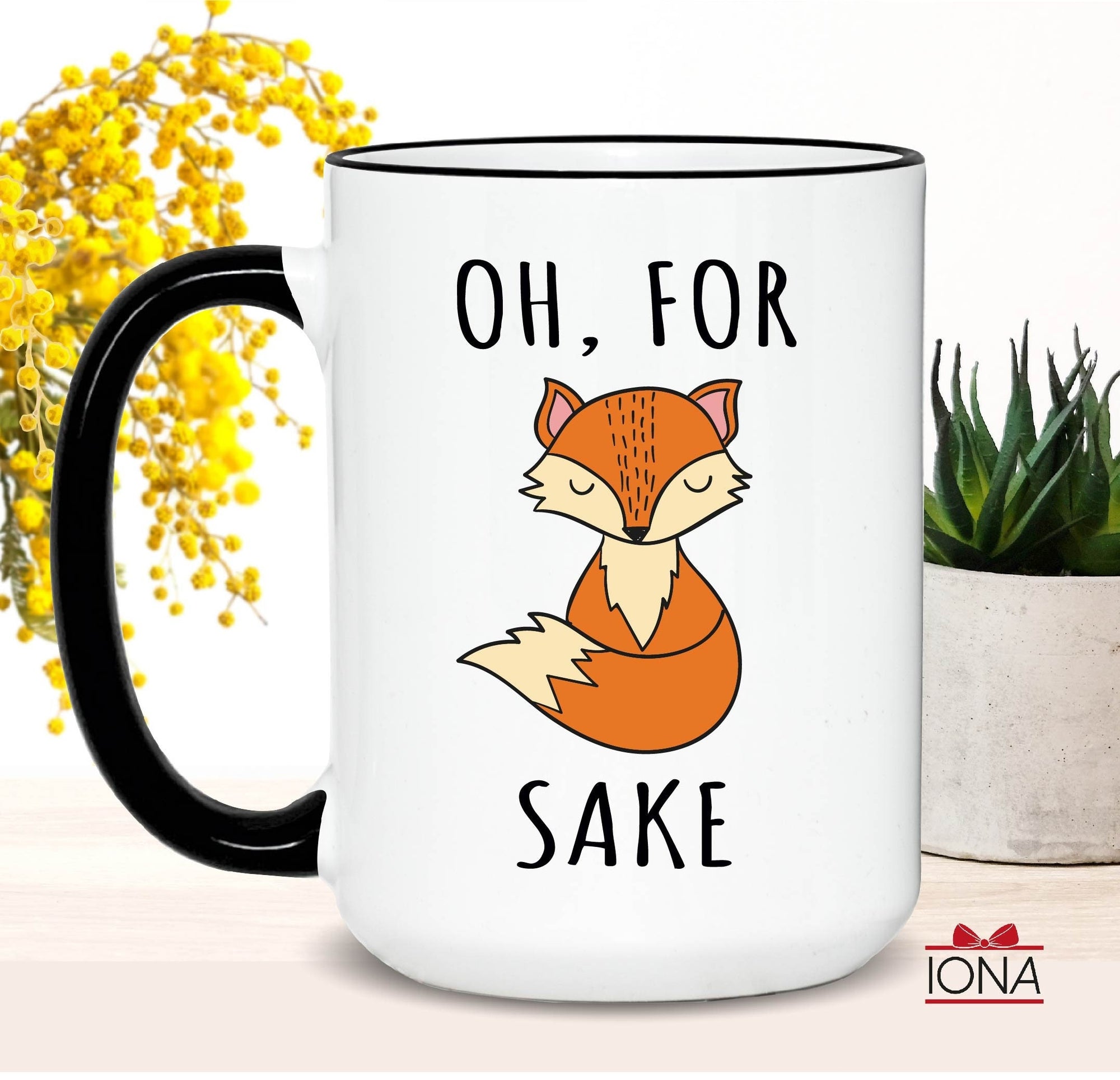 Oh, for fox sake, Coffee mug, Fox coffee mug, Coffee cup, Fox Lover Gift, For Fox sake, Funny Fox Mug, Coworker Gift, Office Mug, sarcastic