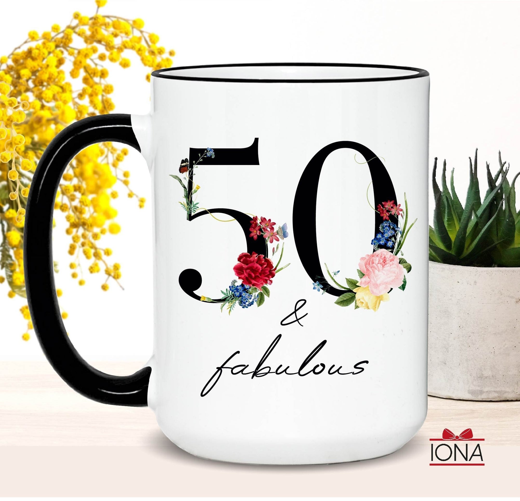 50th Birthday Gift, gift for women 50th Birthday Coffee Mug, Born in 1972, Fifty and fabulous present, Best Friends 50th Gifts, mother gift