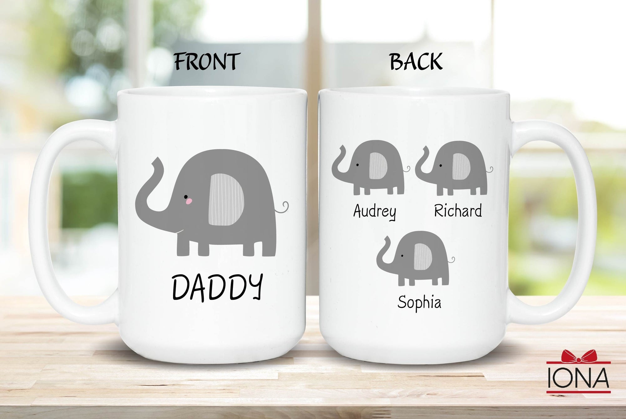 Funny Daddy Mug, Personalized Gift for Dad for Christmas, Elephant Dad Mug, Custom Dad Mug, Best Dad Coffee Mug, Dad Birthday Gift from kids