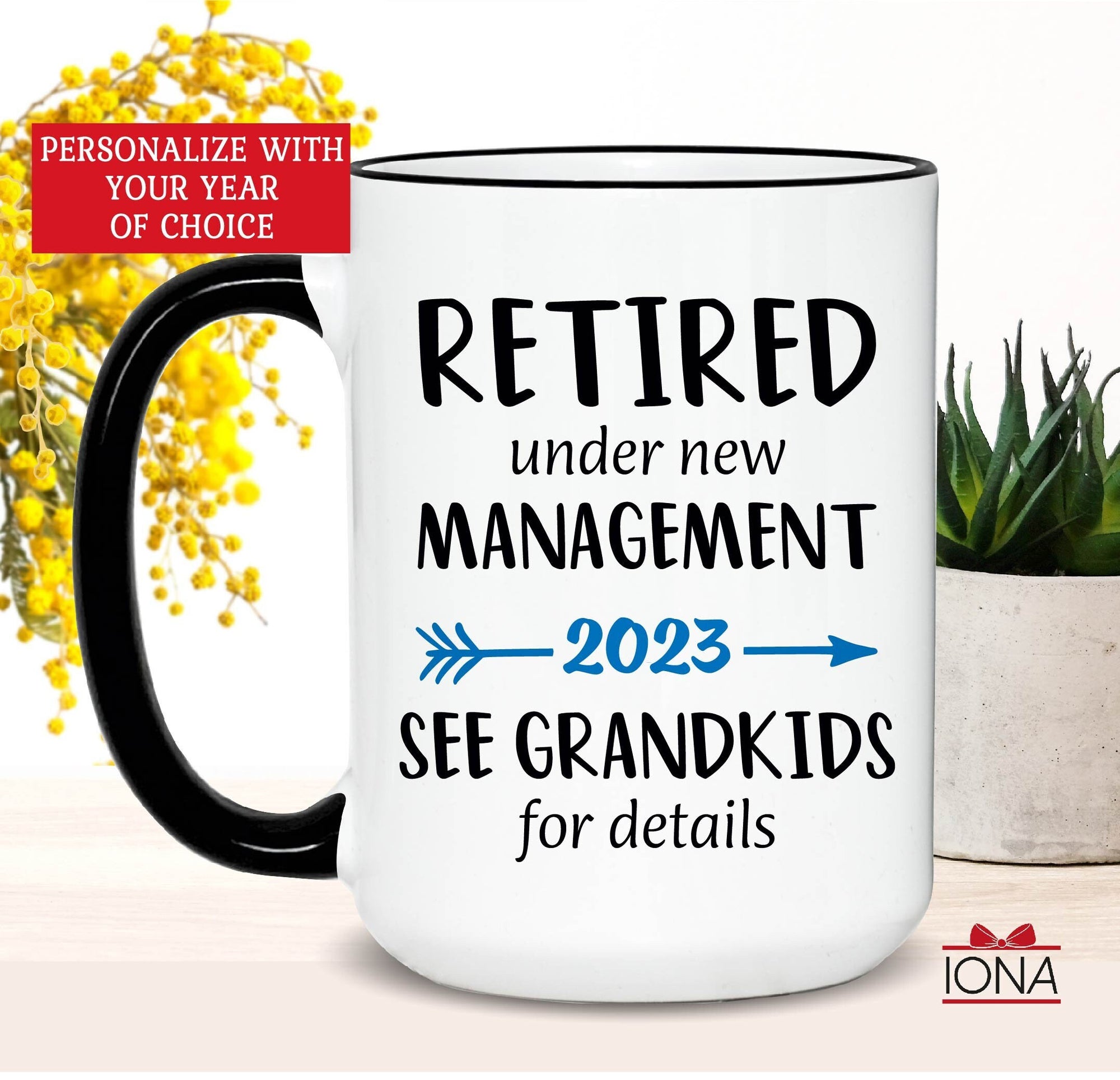 Retirement Gifts for Men, under new management see grandkids, Funny Retirement Gift from Coworkers, 2023 Retirement Gifts, Happy Retirement