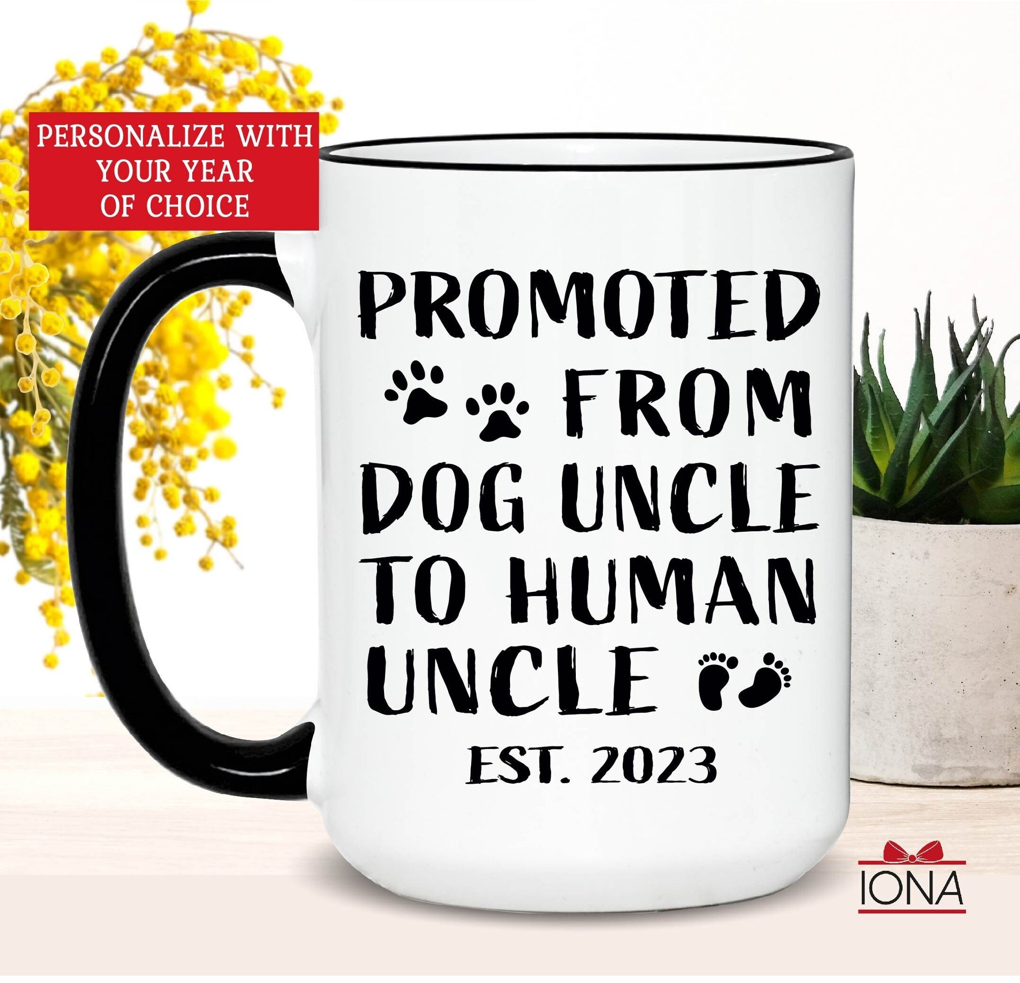 Pregnancy Announcement New Uncle Gift, New Uncle Coffee Mug, New Uncle Promoted from Dog Uncle, Promoted to Uncle Mug, New Baby Announcement