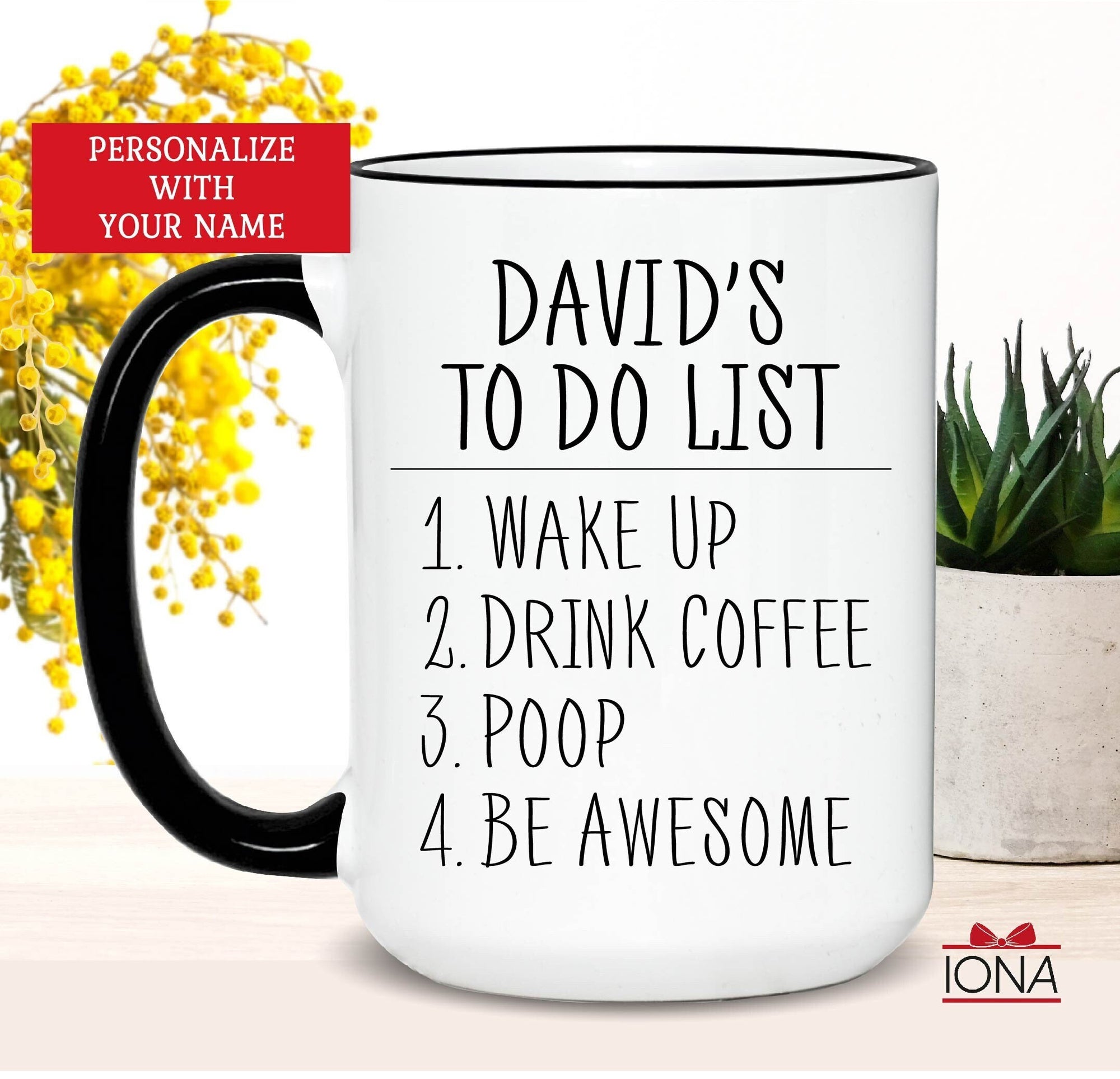 Personalized Funny To Do List Coffee Mug, Unique Coffee Mug, Quote Mug, Inspirational Mug, Motivational Mug, Fun Mugs, Funny Gift, Poop Mug