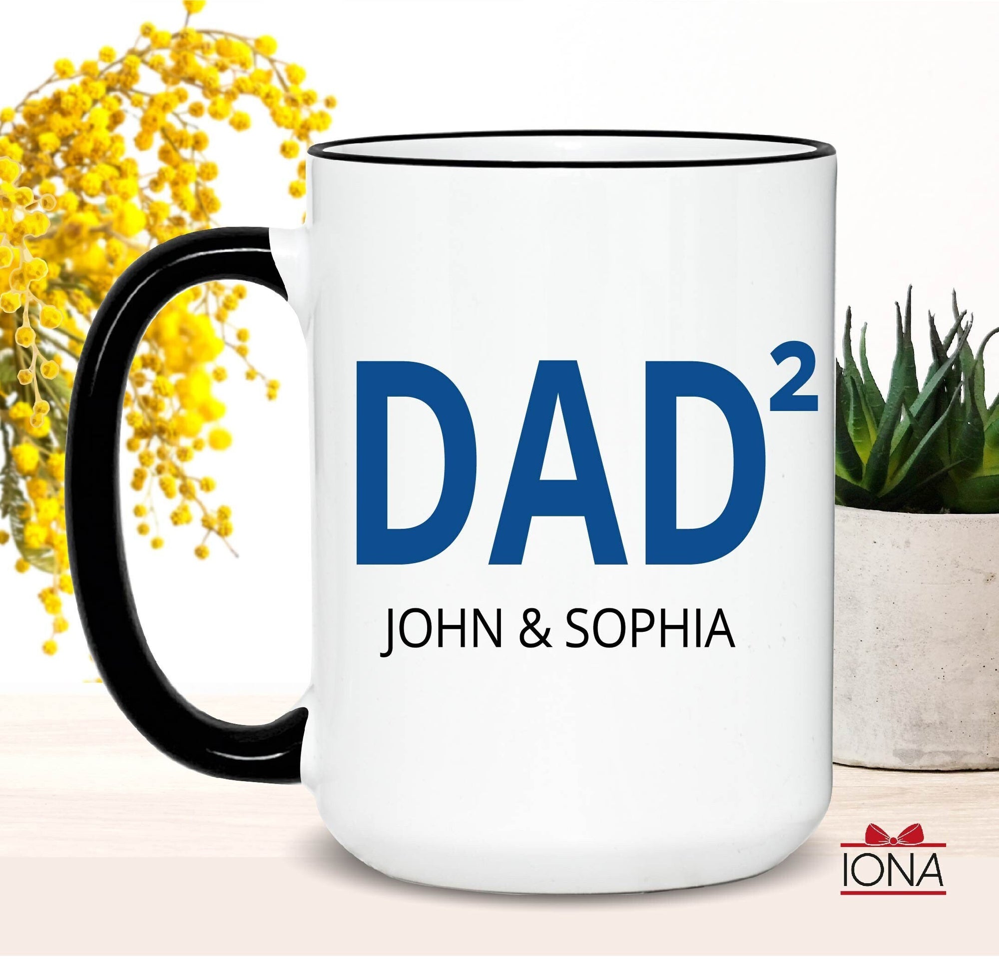 Personalized DAD Coffee Mug, Funny Custom Dad Of Two Mug, Father Of Two Gift, New Dad Gift, Father's Day Gift, Dad Of 2, Two Kids