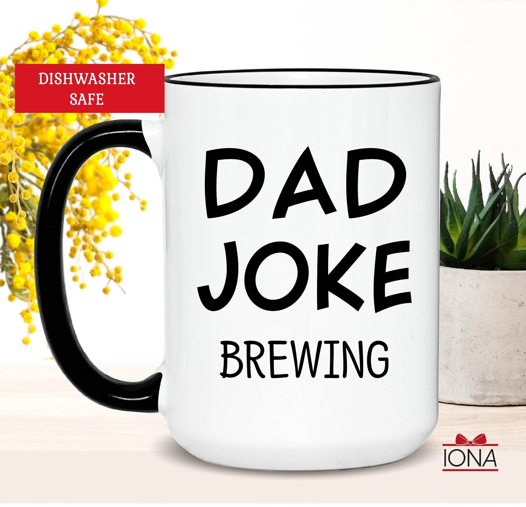 Funny Dad Joke Coffee Mug, Geek Father's Day Gift, Dad Birthday Gift from Daughter, Son, Dad Joke Brewing Tea Cup for Father, Novelty