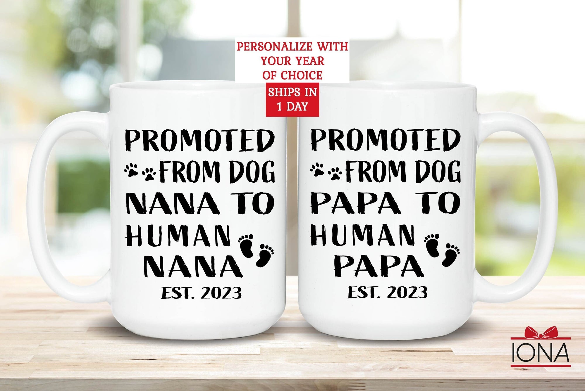 Grandparent Pregnancy Announcement Mug, New grandparents gift, Baby Reveal Mug, Promoted to Nana Papa, First Grandchild announcement