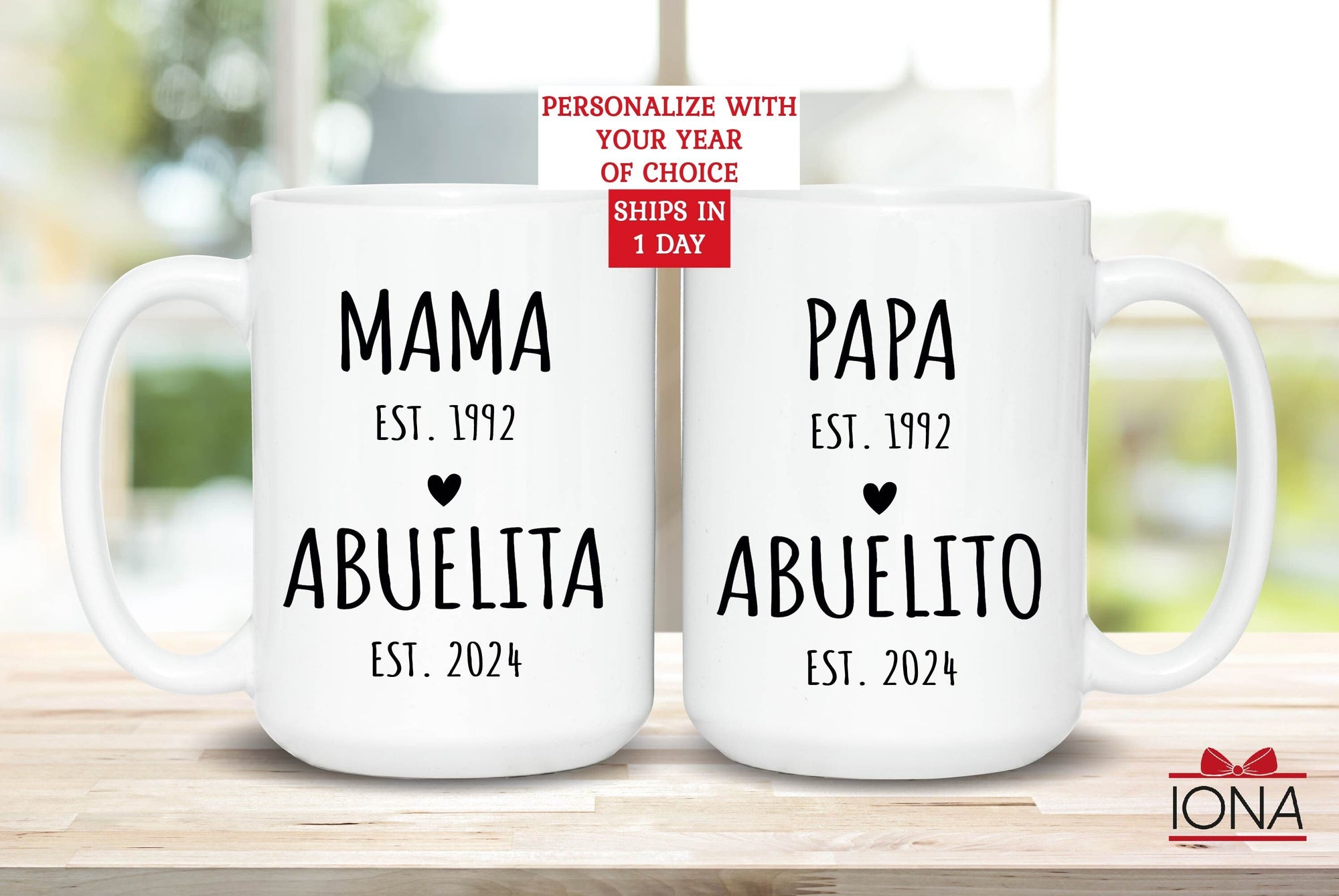 Abuelita, Abuelito Mugs, Pregnancy Announcement, New Grandma Gift, New Grandpa Gift, Grandma and Grandpa Mug Set, New Baby Announcement