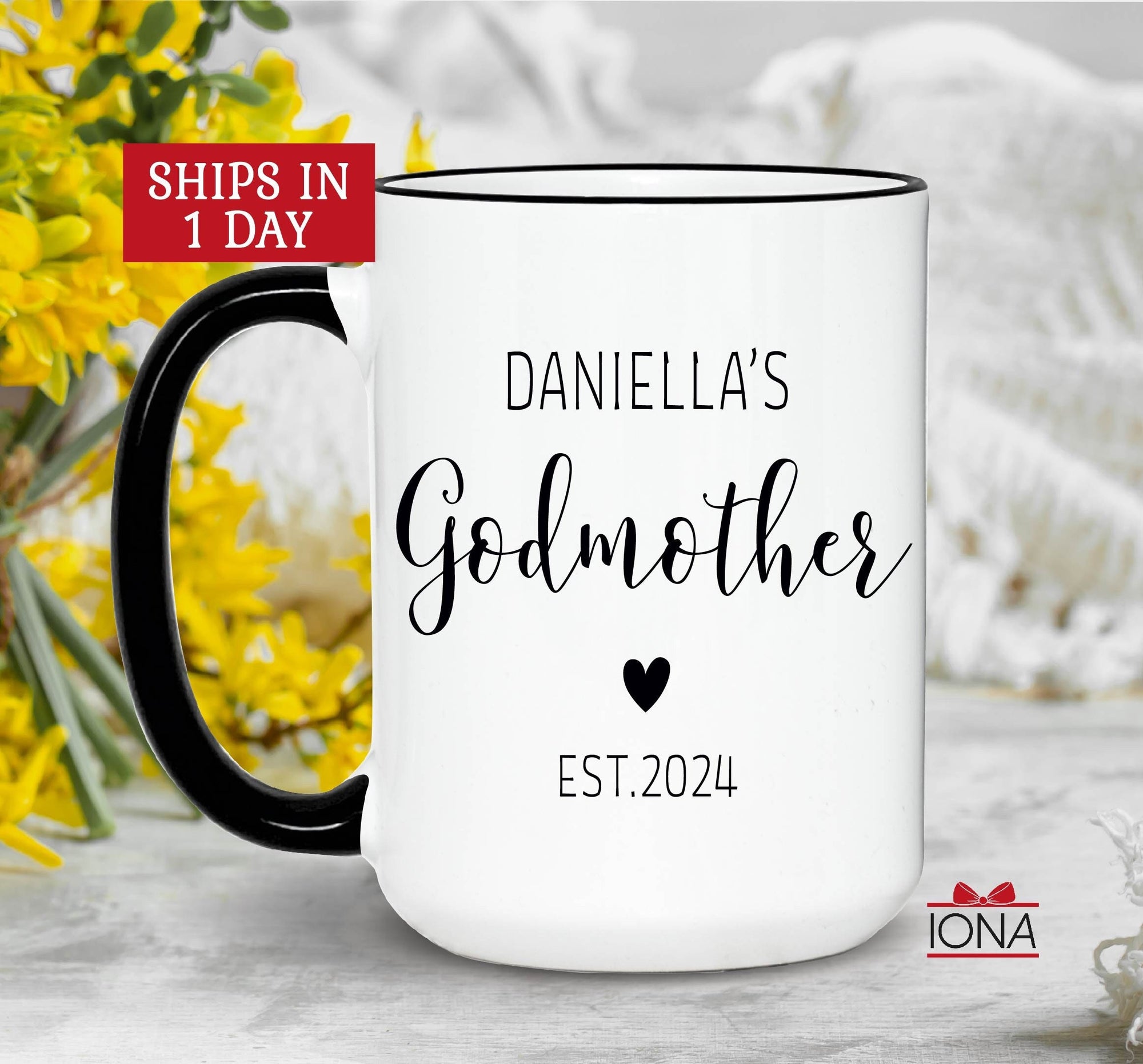 Personalized Godmother Coffee Mug, Custom Christening Cup, Unique Baptism Proposal, Special Role, Baby Name Present, Baby Godparent Keepsake