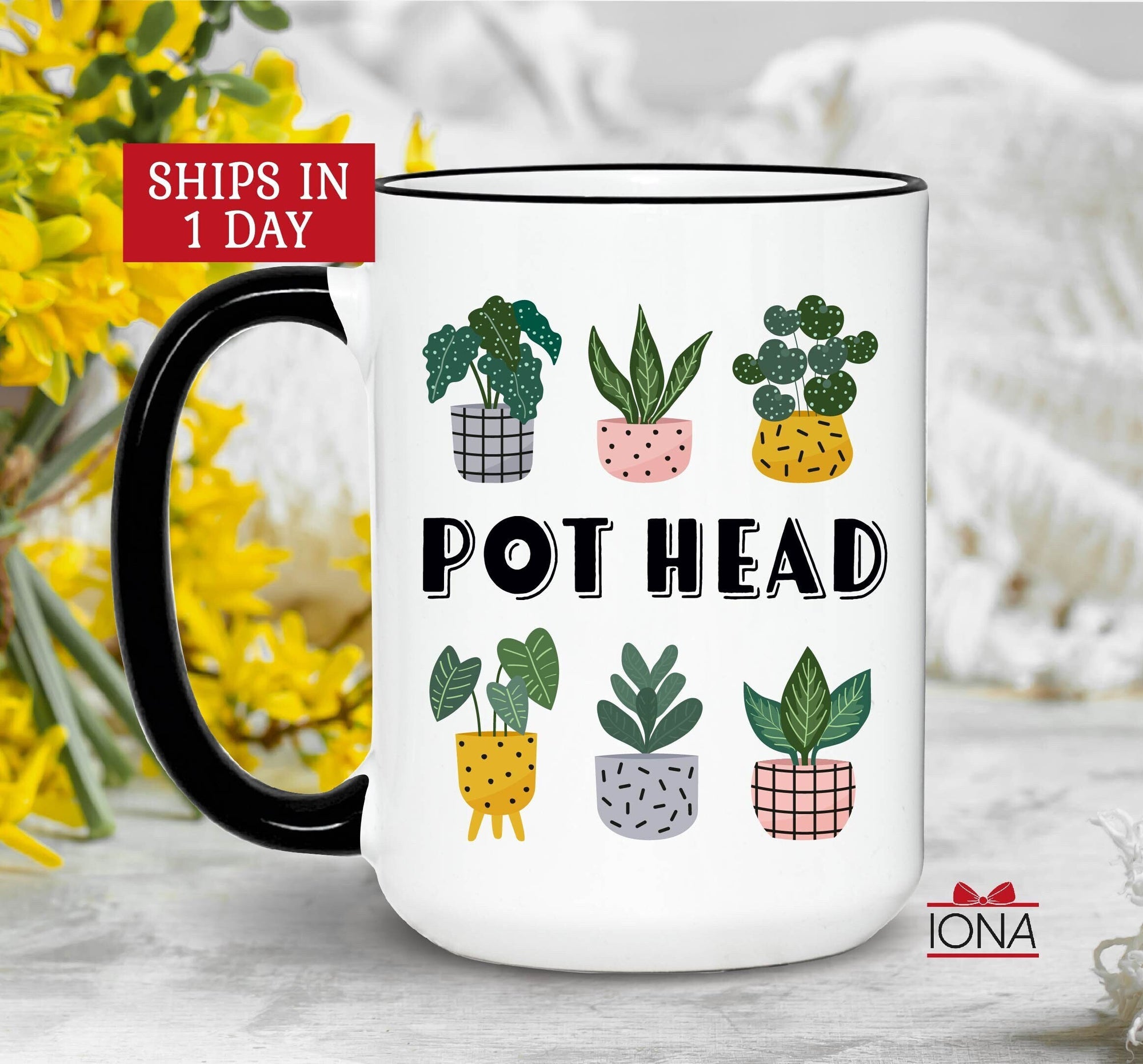 Funny Plant Pot Head Coffee Mug, Plant lover gift Idea, House plant Tea cup, money plant Mug, mothers day Christmas presents, plant mom