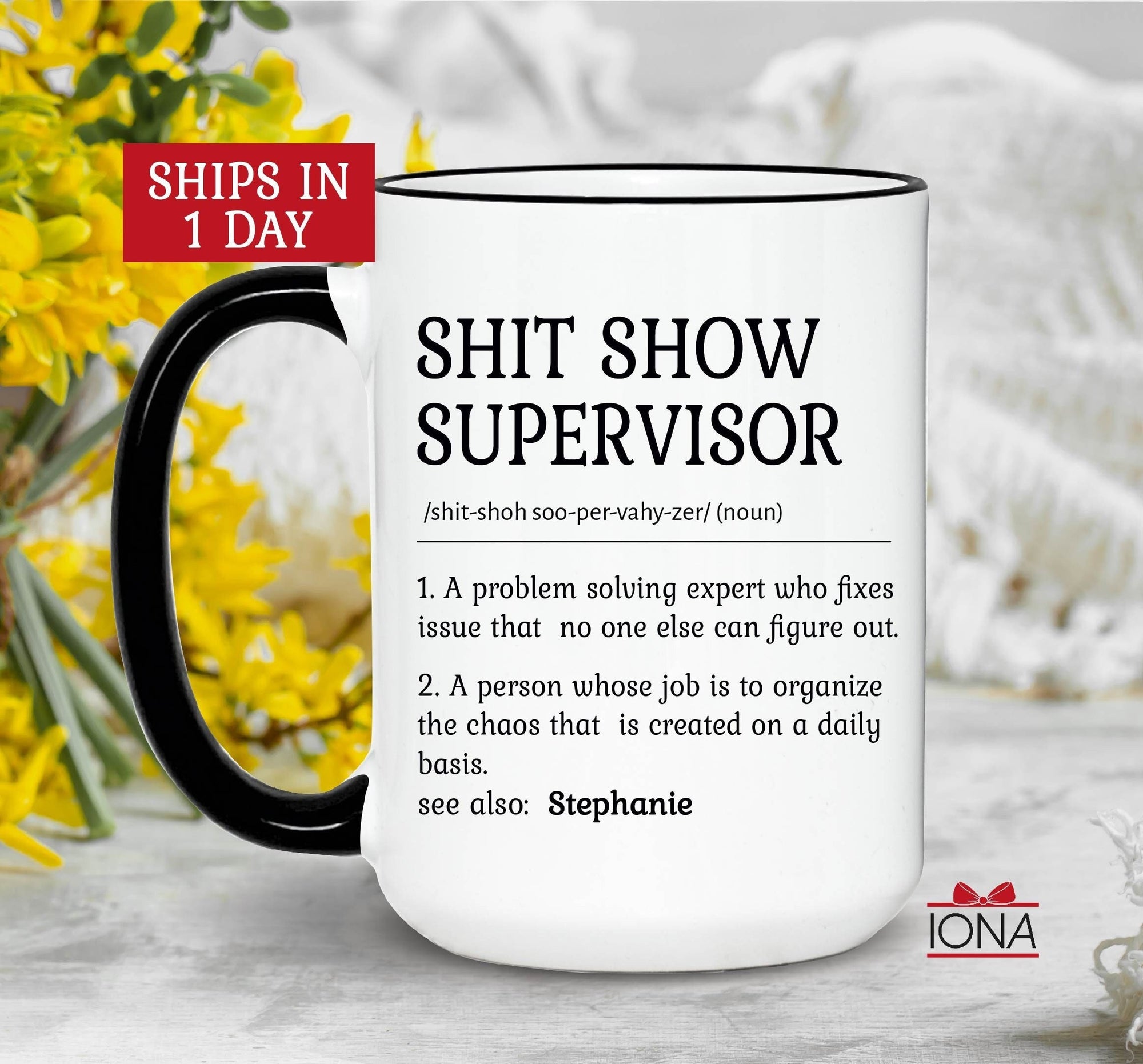 Personalized Shitshow Supervisor Coffee Mug, Shit Show Tea cup, Team Manger Gift, Director Gift, Boss Thank You, Team Leader Appreciation