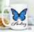 Personalized Butterfly Coffee Mug –Custom Funny Gift for Women –Blue Butterfly Lover Gift – Tea Cup with Name