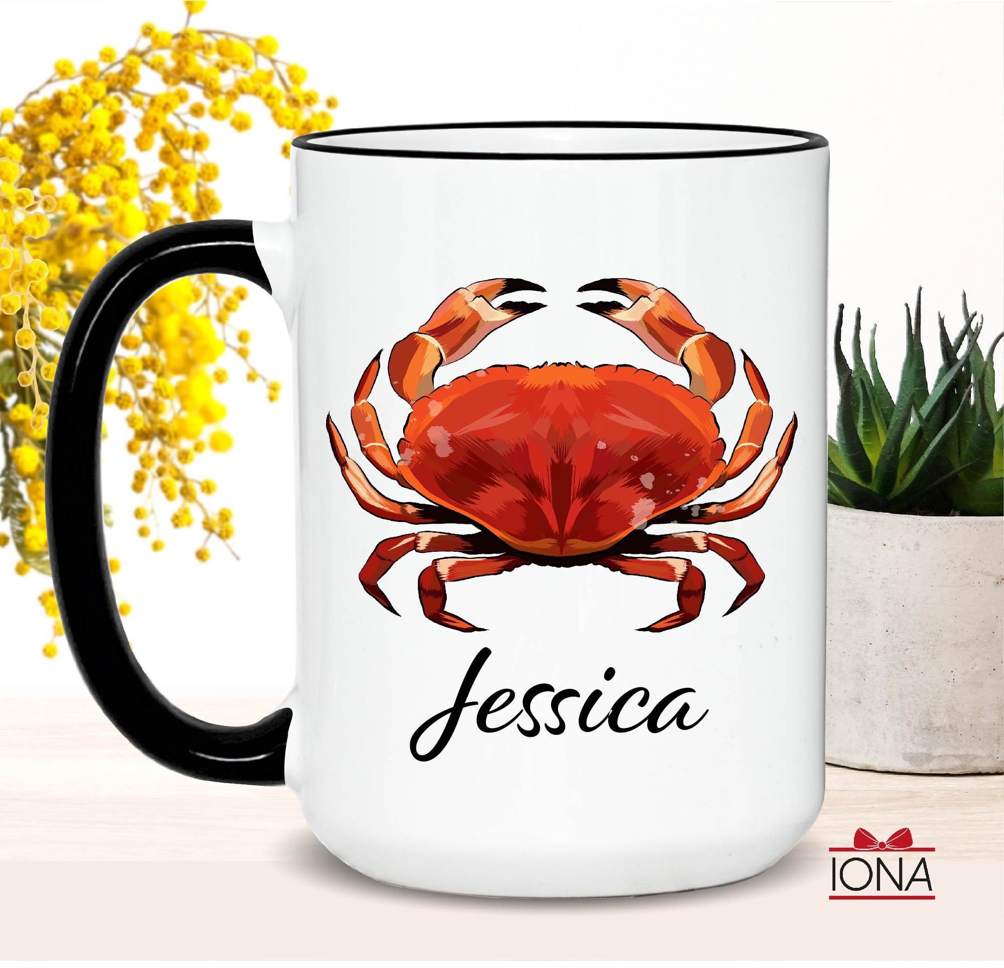 Personalized Crab Coffee Mug – Custom Funny Coffee Mug – Crab Lover Gift – Tea Cup with Name