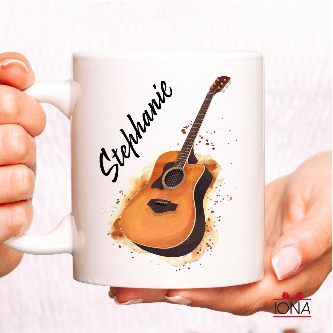 Personalized Guitar Coffee Mug -Guitar Player Tea Cup –Musician Teacher Gift – GuitaristBirthday Gift