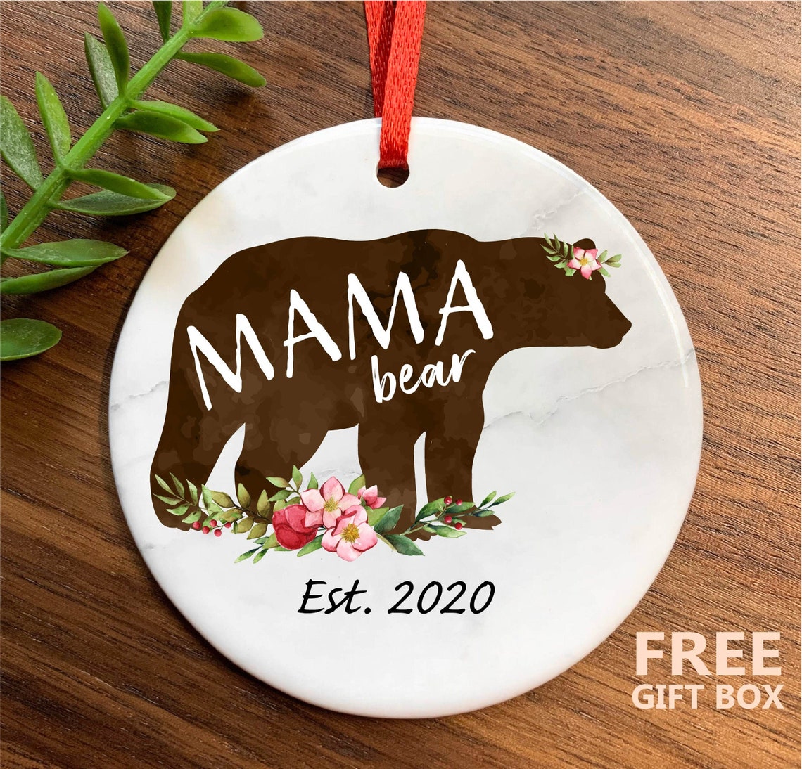 Mama Bear Ornament - Mother's Day Mama Gift Idea - Christmas Gift for Mom
