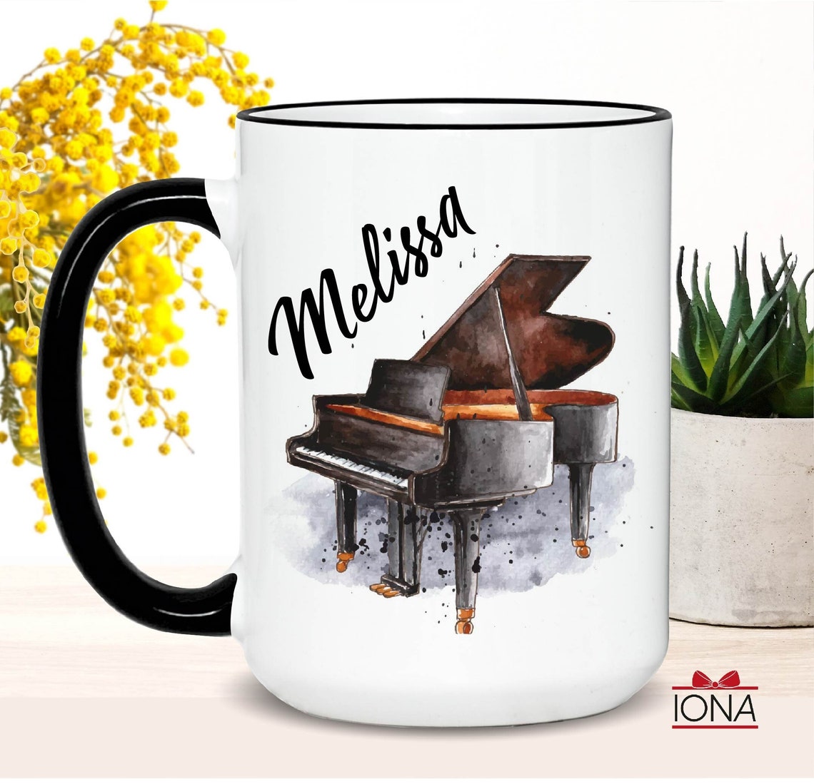 Personalized Piano Coffee Mug -Piano Player Tea Cup –Musician Teacher Gift – PianistBirthday Gift