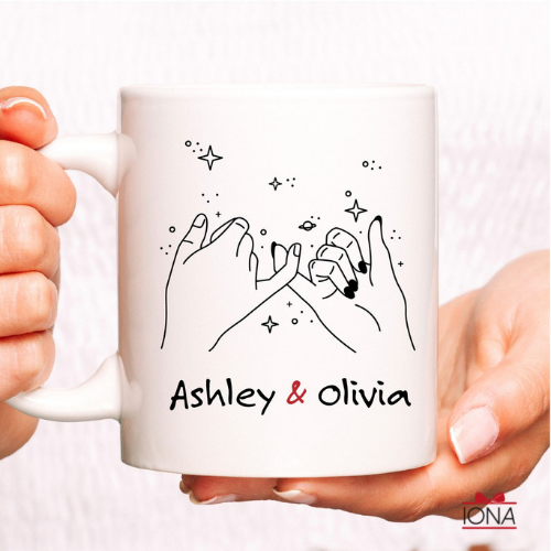 Personalized Pinky Promise Best Friend Coffee Mug - You're My Person Best Friend Gift